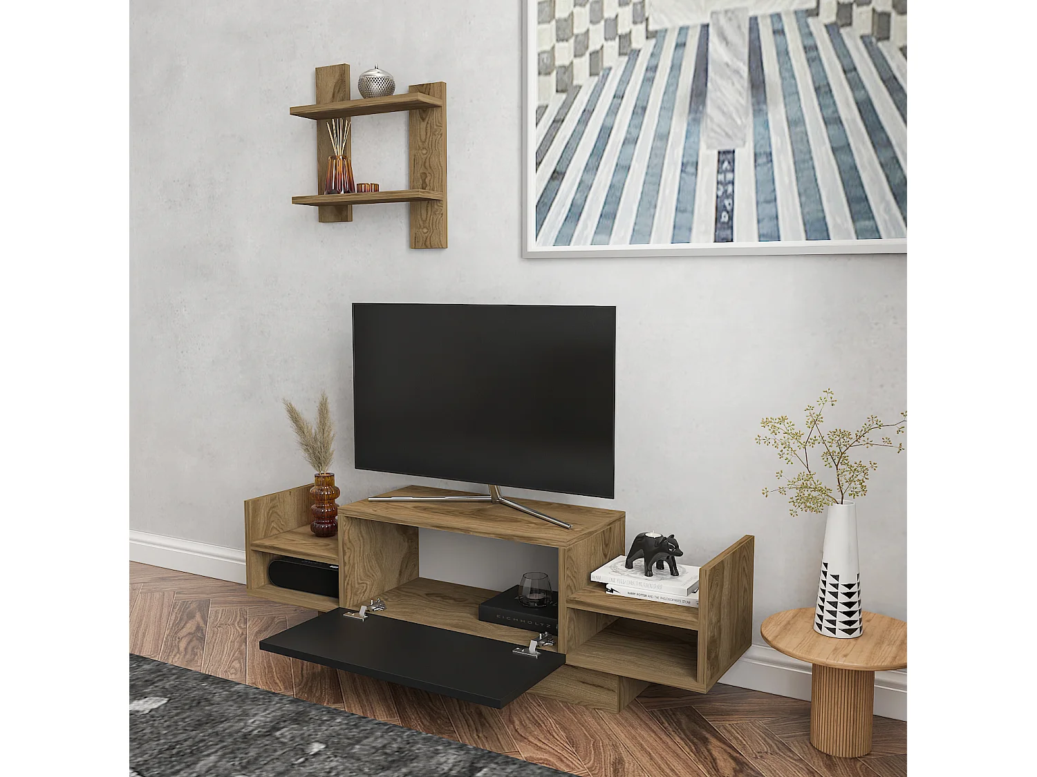 Decorotika Bahara TV Unit for TVs up to 42 inches With Shelves