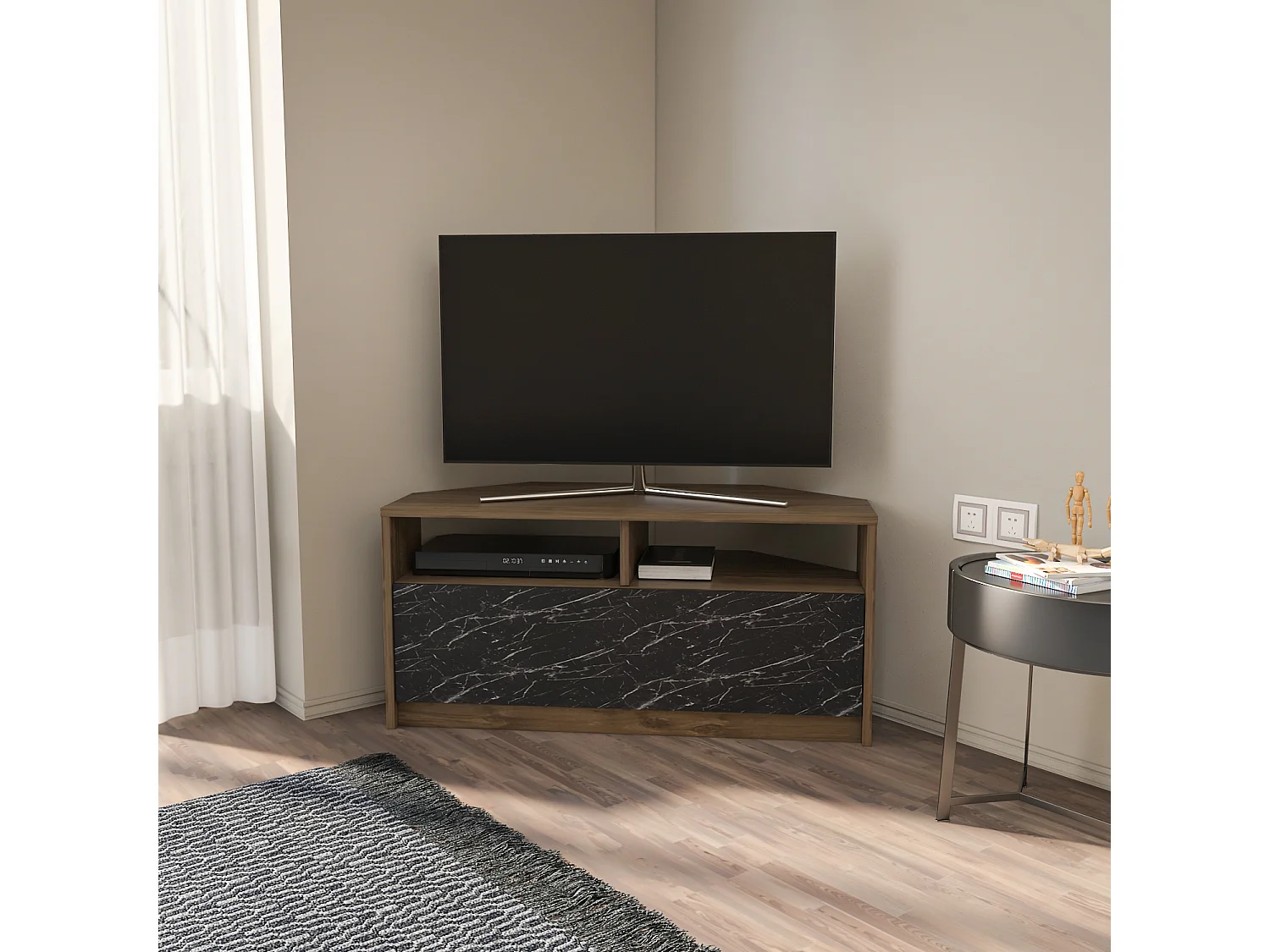 Decorotika Comero 100 cm Corner TV Unit for TVs up to 45 inches