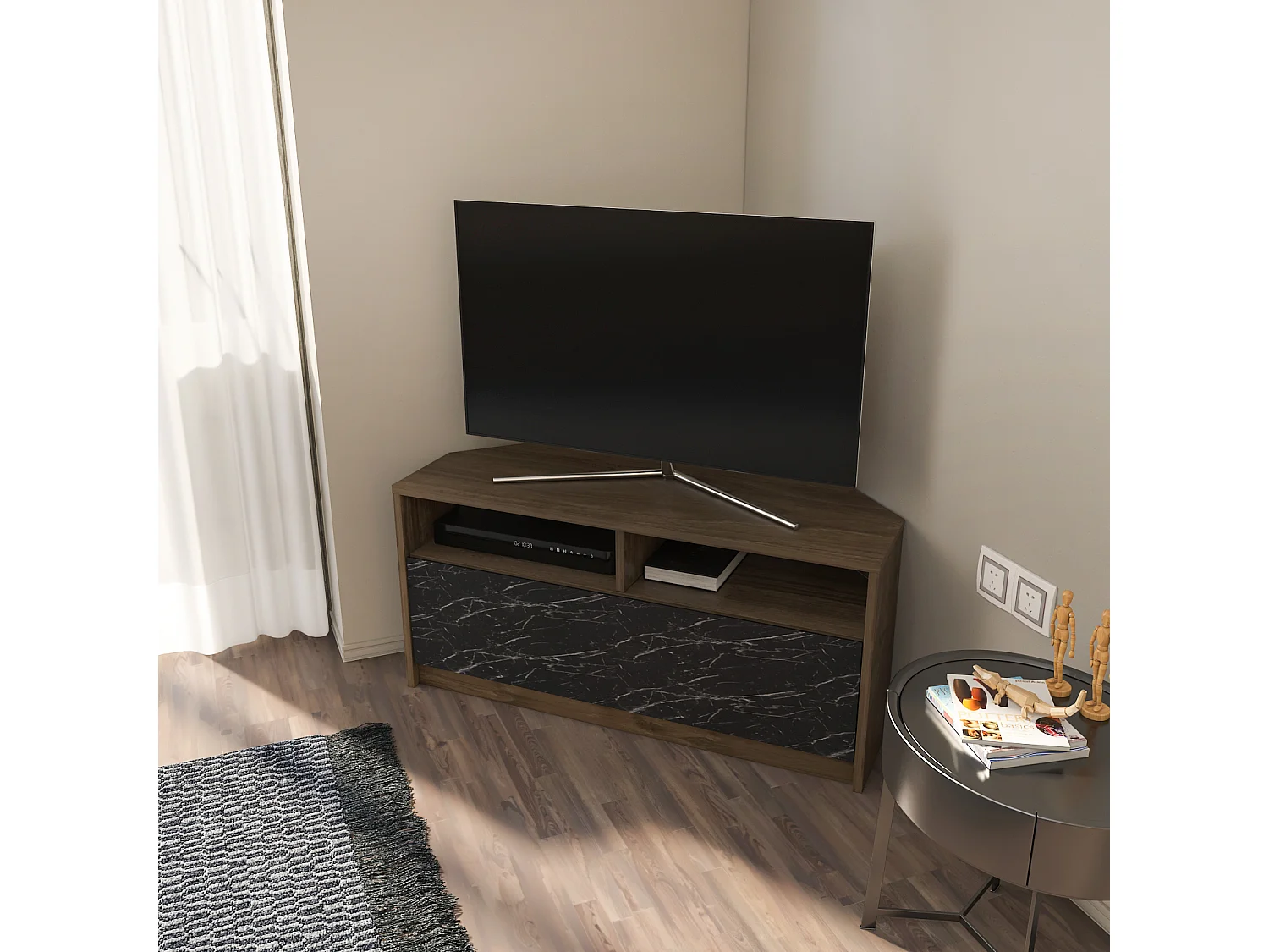 Decorotika Comero 100 cm Corner TV Unit for TVs up to 45 inches
