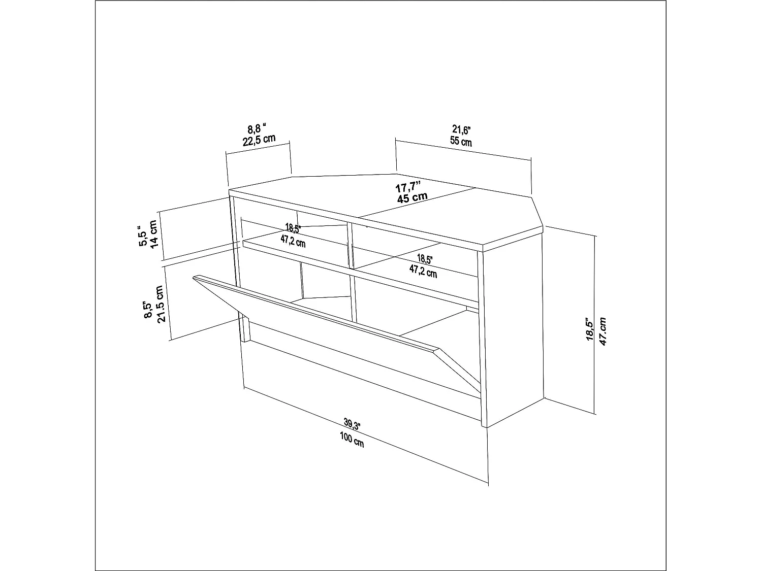Decorotika Comero 100 cm Corner TV Unit for TVs up to 45 inches