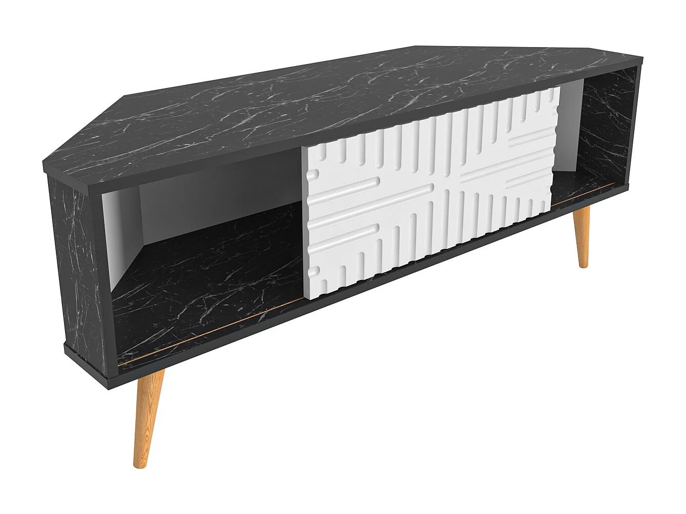 Decorotika Modern Mora Corner TV Unit for TVs up to 63 inches