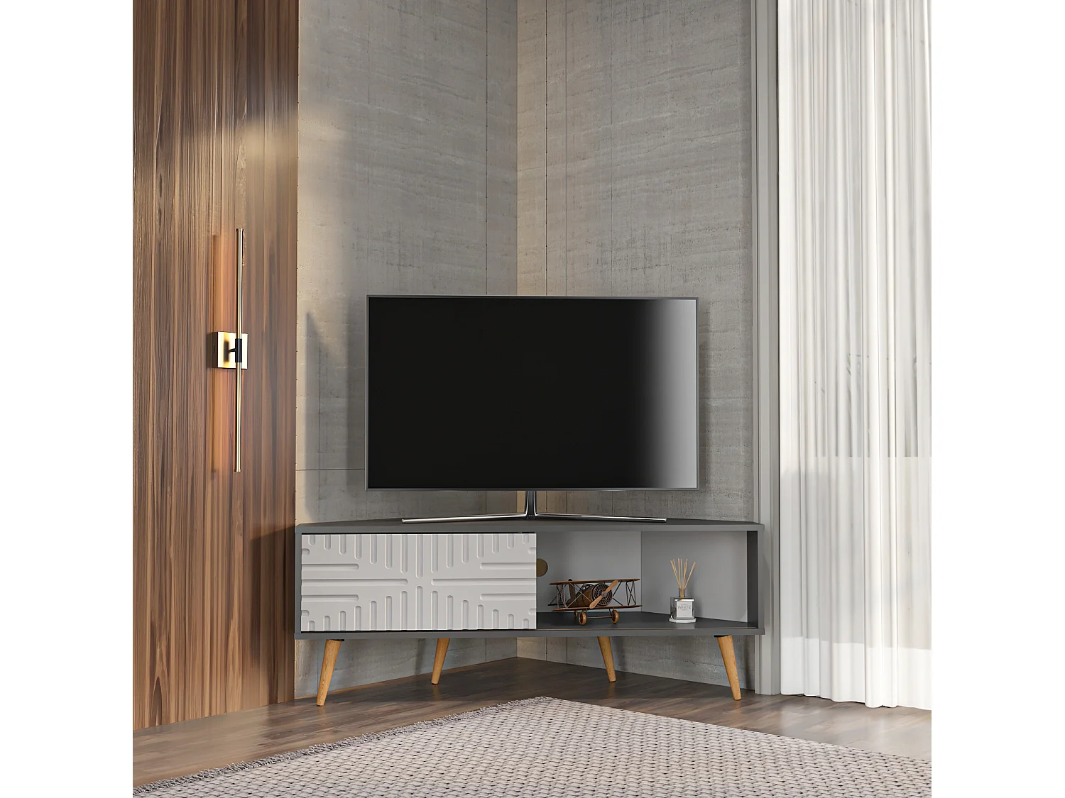 Decorotika Modern Mora Corner TV Unit