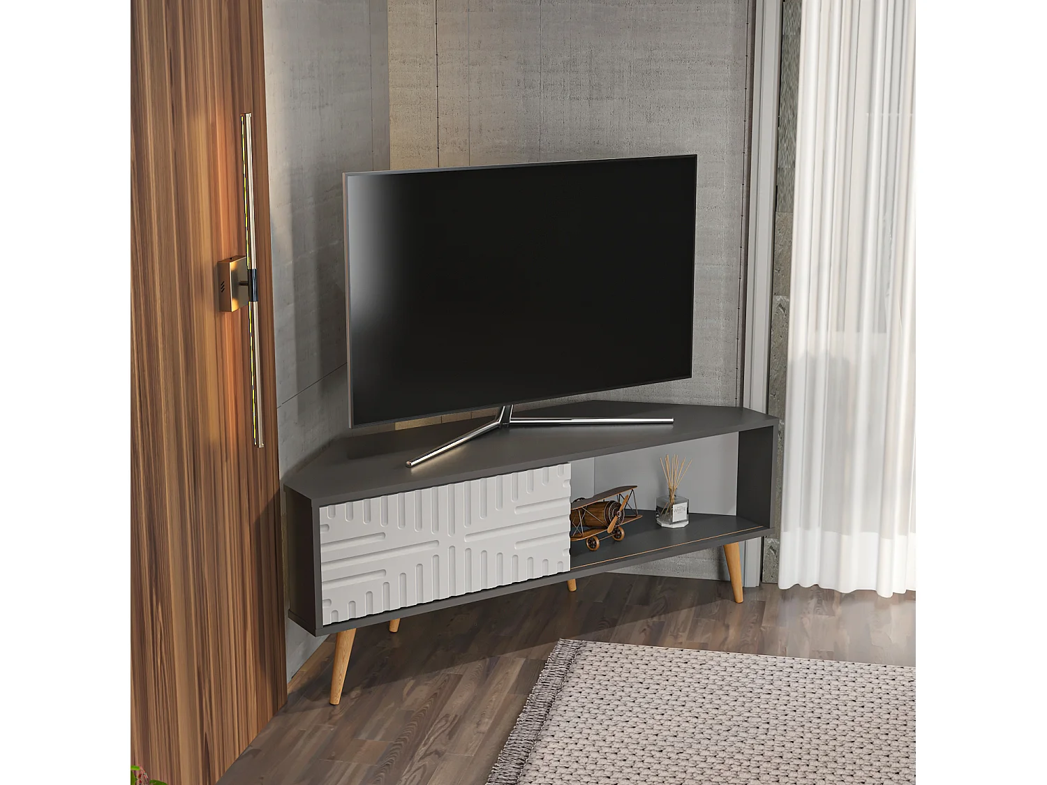 Decorotika Modern Mora Corner TV Unit