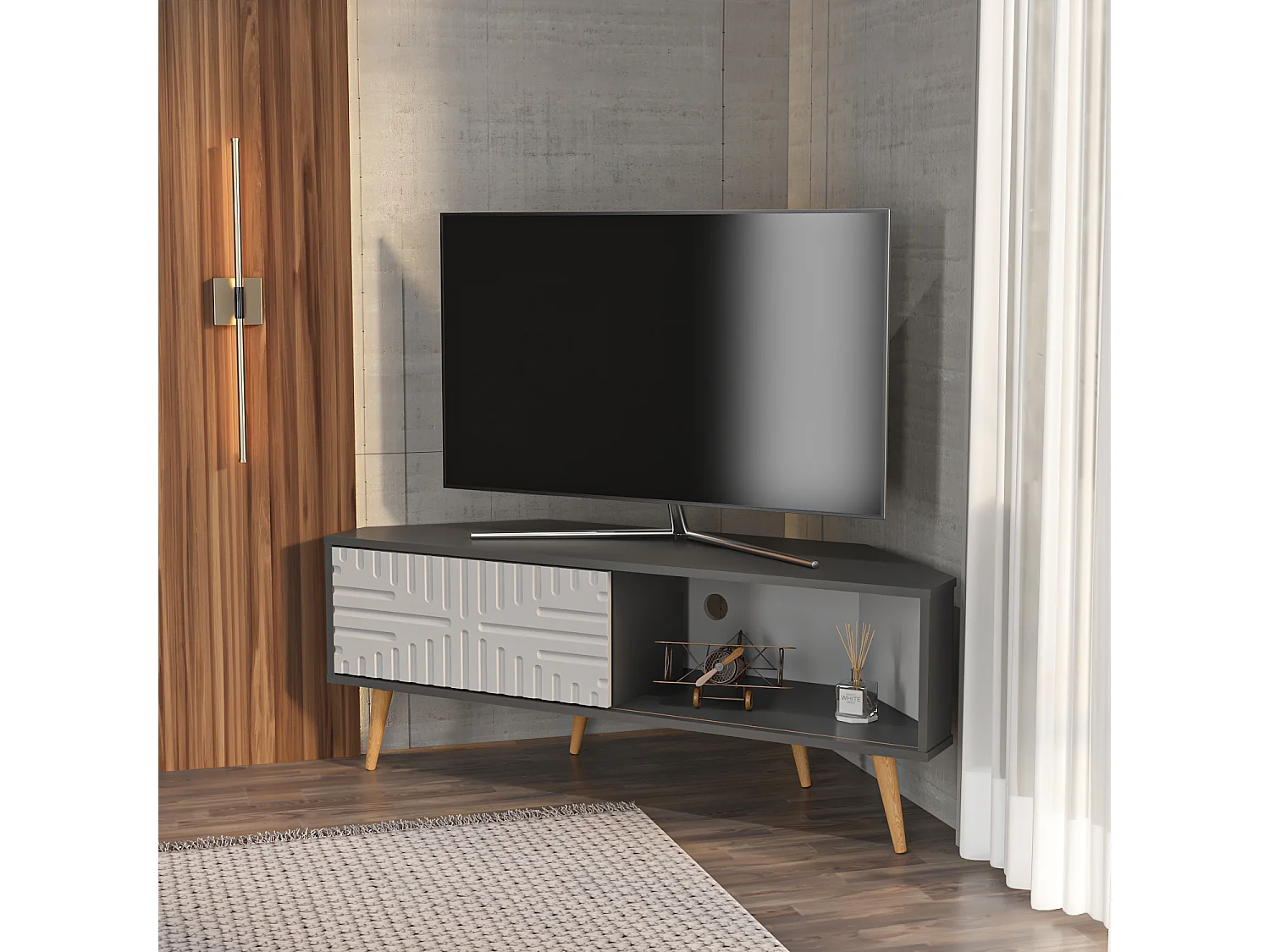Decorotika Modern Mora Corner TV Unit