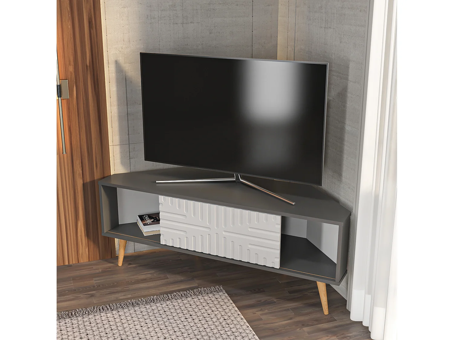 Decorotika Modern Mora Corner TV Unit