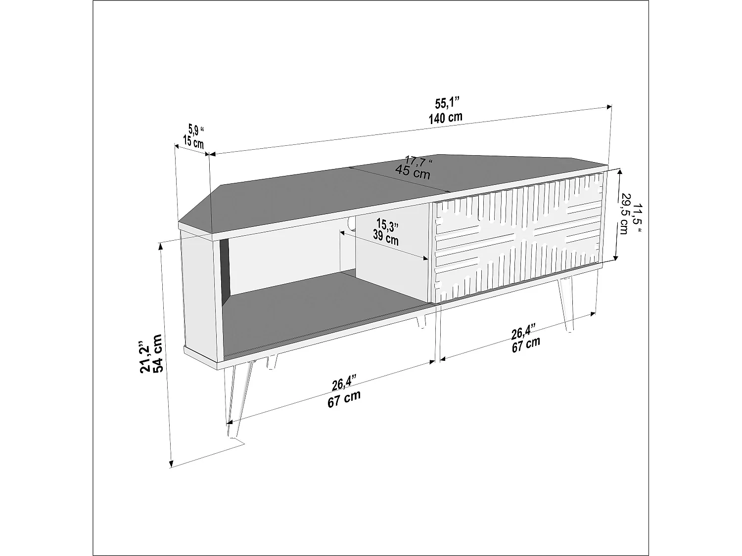 Decorotika Modern Mora Corner TV Unit