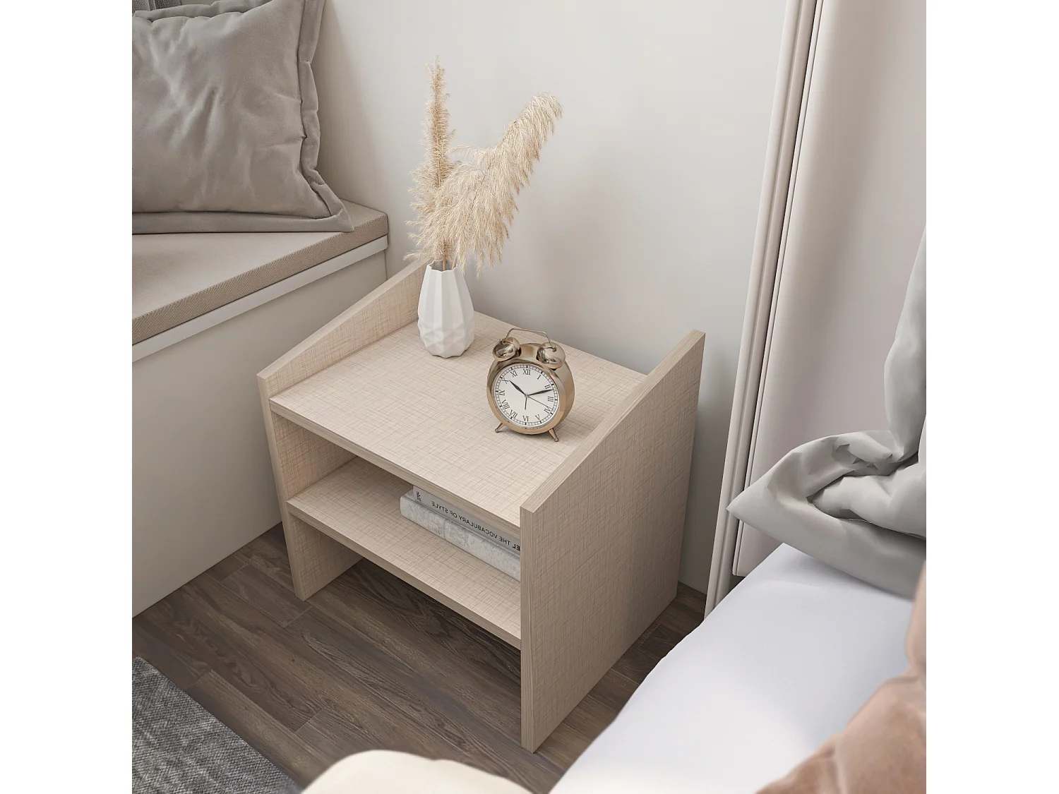 Decorotika Adin Nightstand Freestanding - 45 cm W x 45 cm H x 35 cm D