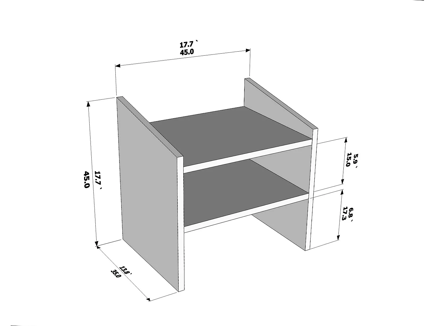 Decorotika Adin Nightstand Freestanding - 45 cm W x 45 cm H x 35 cm D