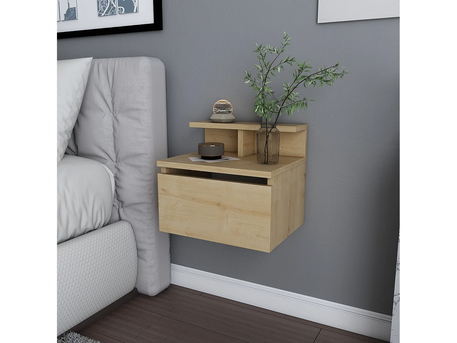 Decorotika Alice Floating Nightstand - 39,6 cm W x 34,8 cm H x  31,7 cm D