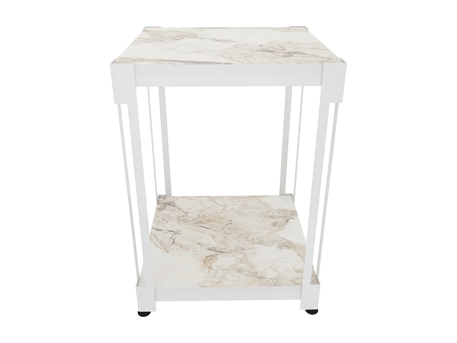 Decorotika Zenas 40 cm Square Side End Table with Metal Frame