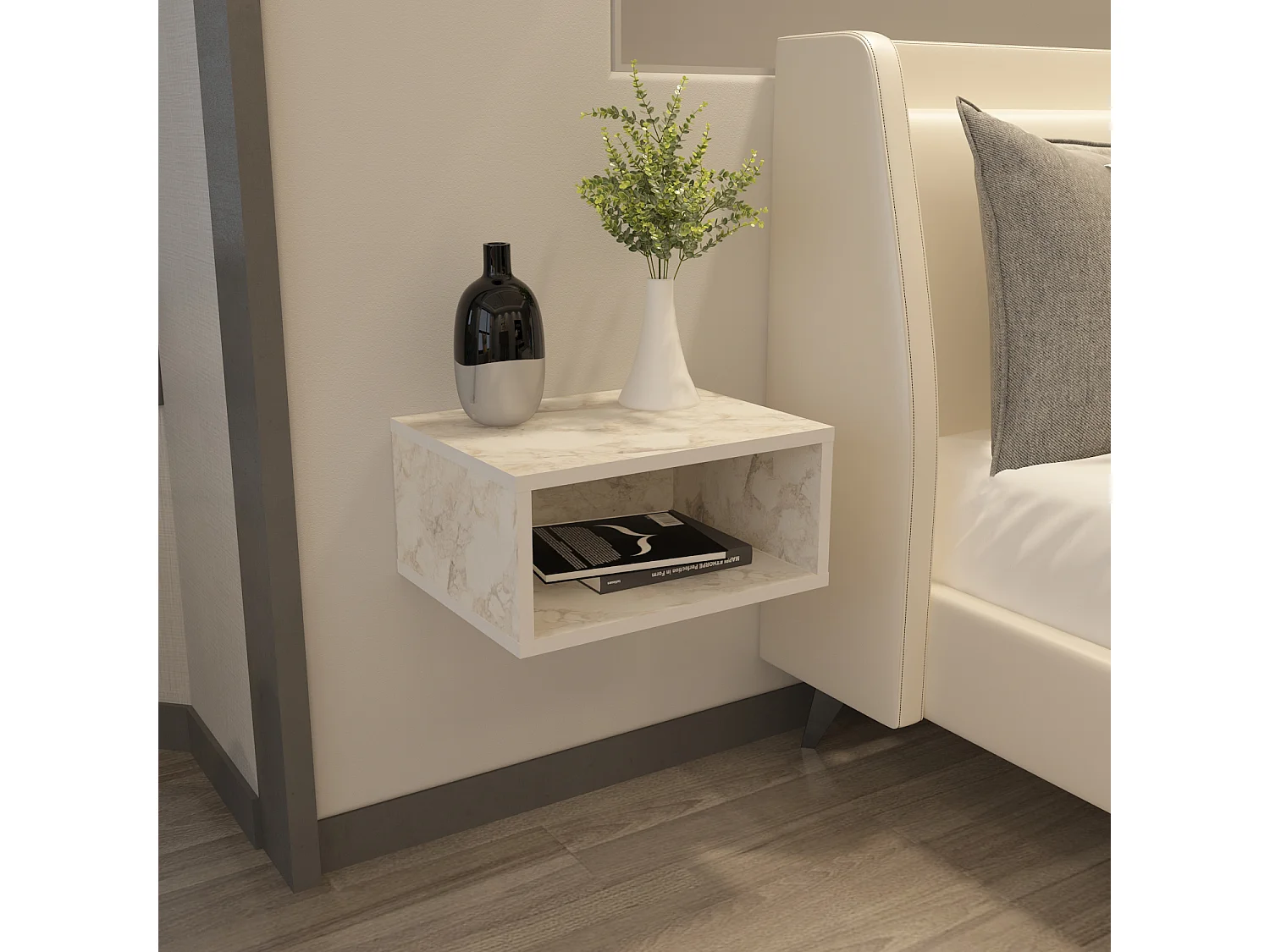 Decorotika Dora Floating Nightstand - 45 cm W x 21.1 cm H x 35 cm D