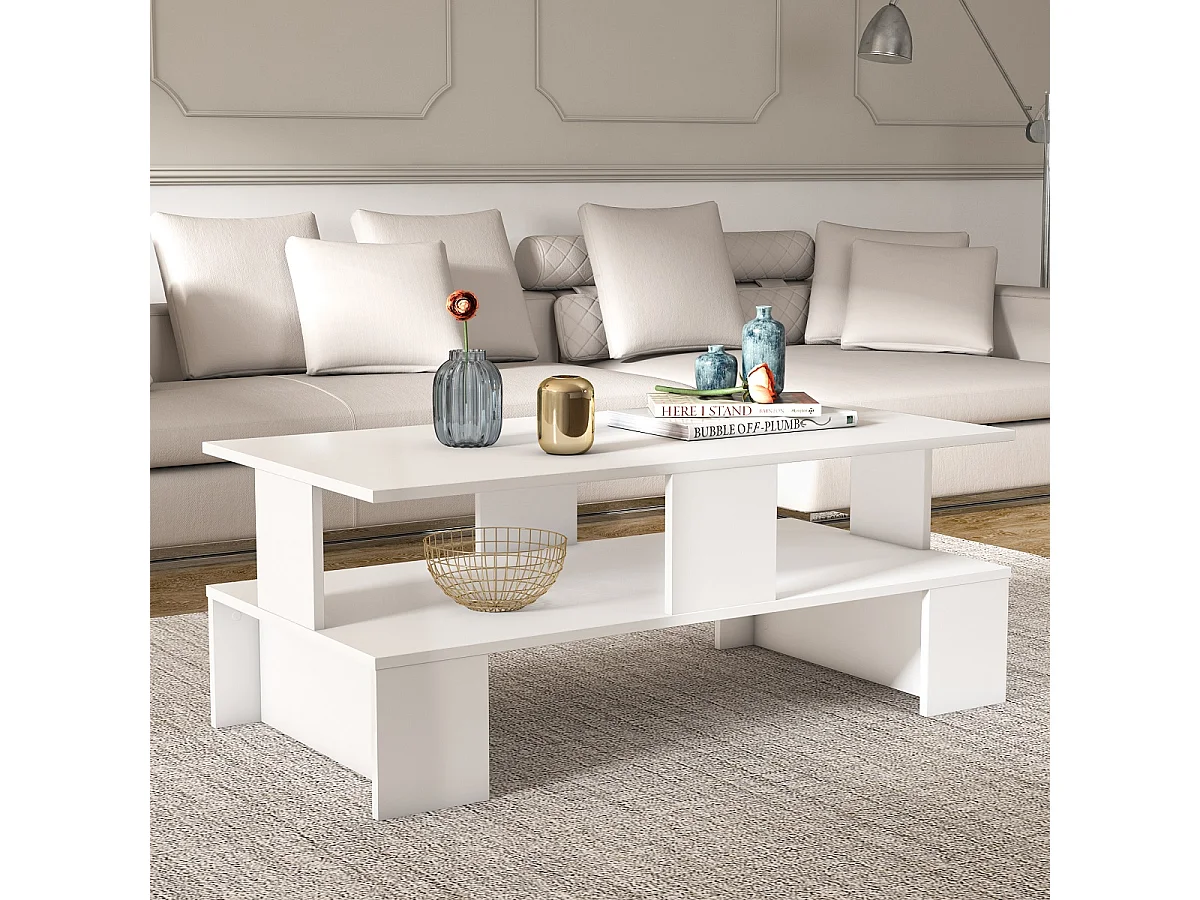 Decorotika Evans Coffee Table - W 120 cm (White)