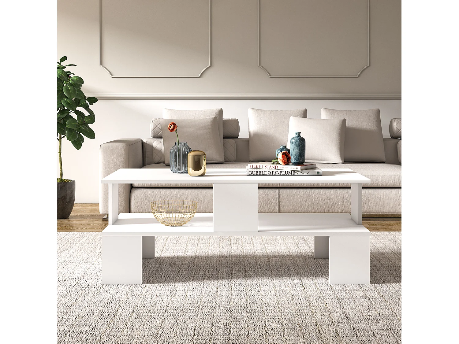 Decorotika Evans Coffee Table - W 120 cm (White)