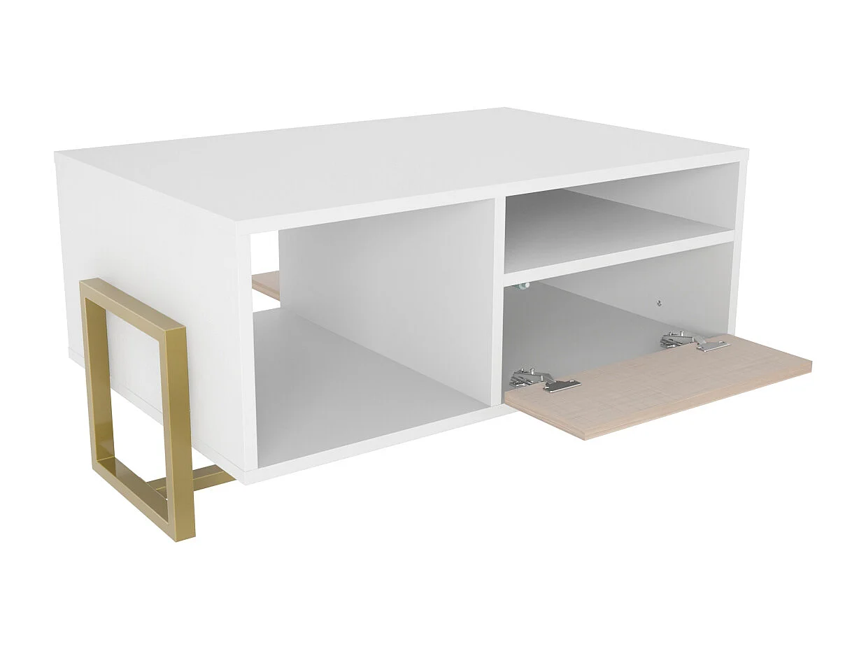Decorotika Tumata 120 cm Writing Desk with Open Shelves and Metal Frame