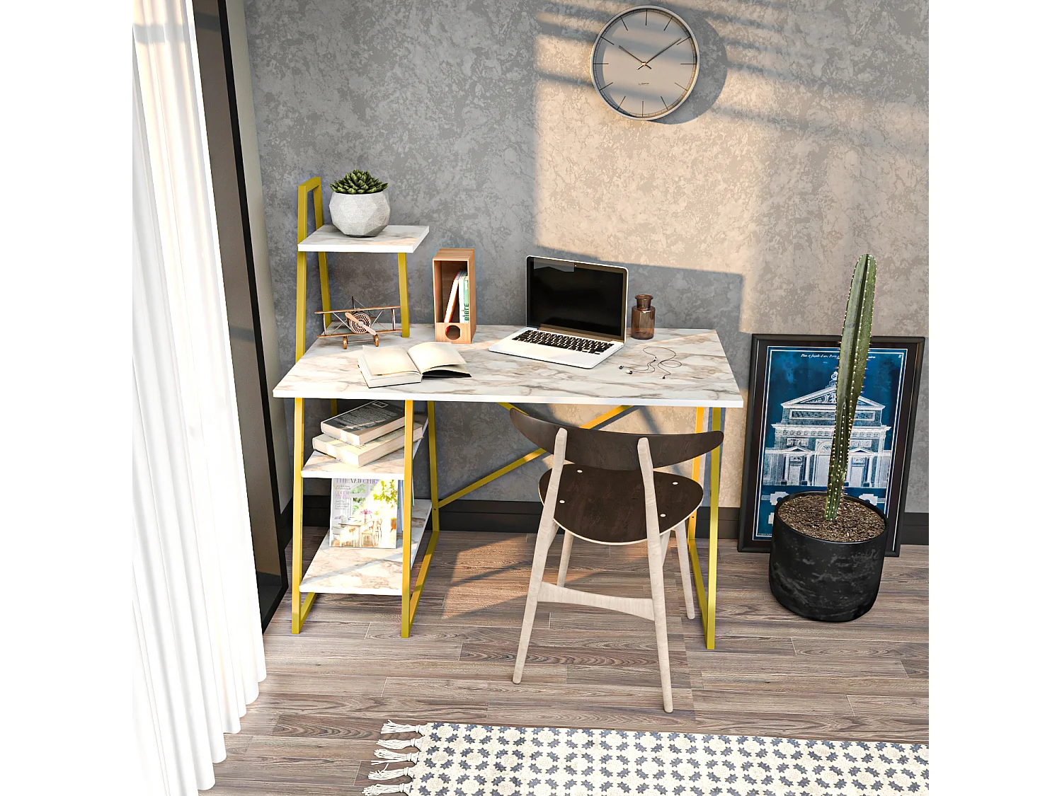 Decorotika Admira Metal Leg Writing Study Work Desk Workstation