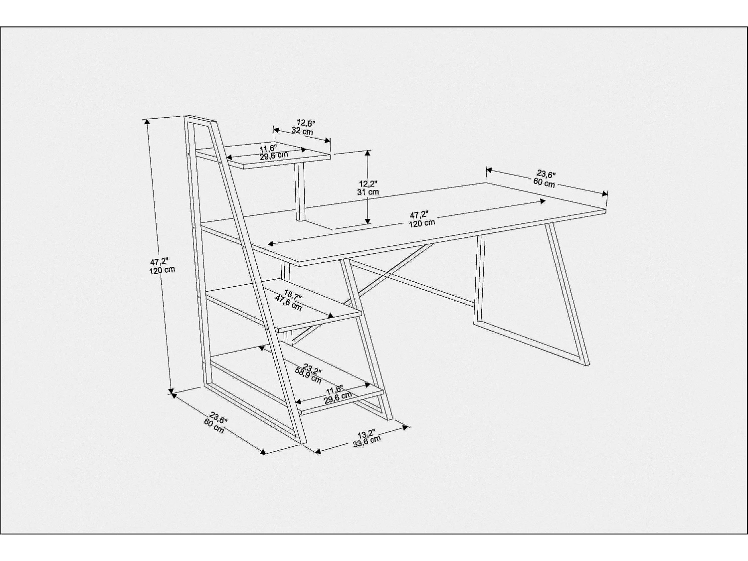 Decorotika Admira Metal Leg Writing Study Work Desk Workstation