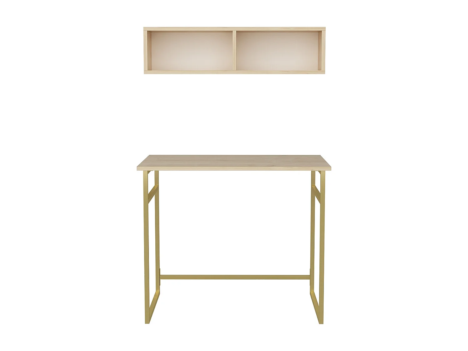 Decorotika Hussum Metal Frame Computer Desk with Wall Shelf - 90 cm W x 75 cm H x 60 cm D