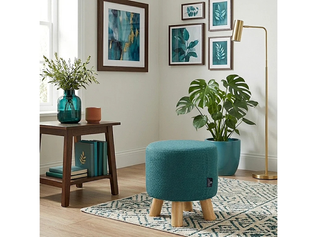 Pouf divano, pouf poggiapiedi blu petrolio – Nemo