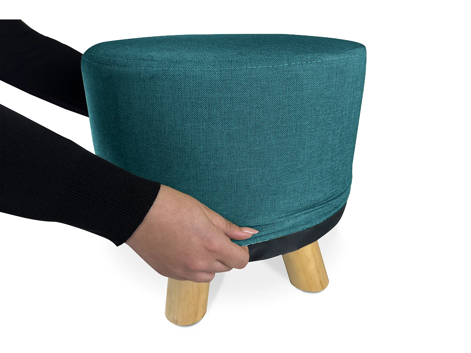 Pouf divano, pouf poggiapiedi blu petrolio – Nemo