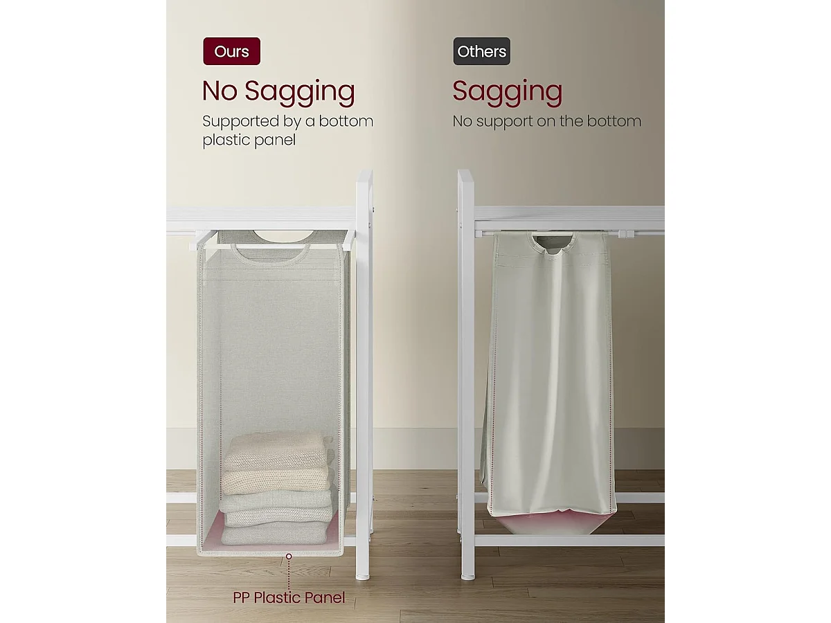 Wasmand 116x33x72 cm wit