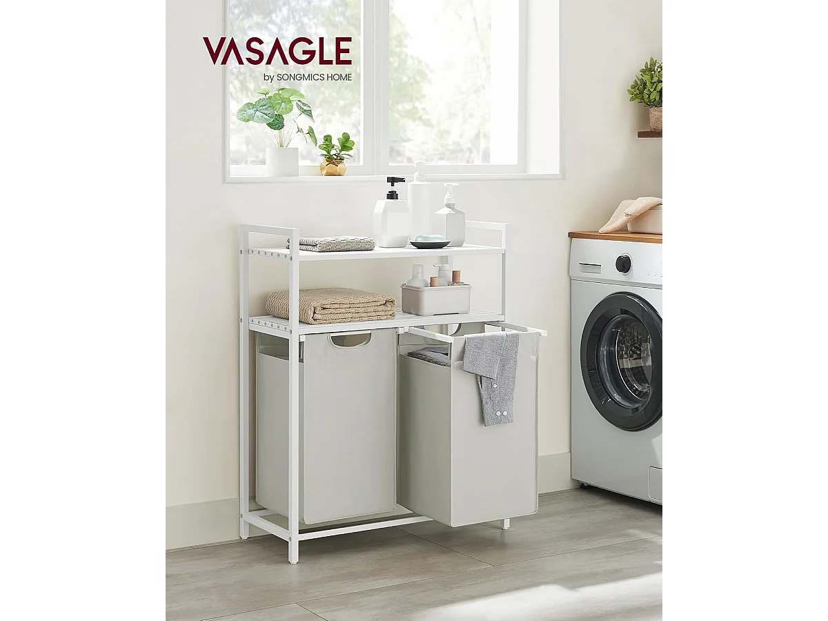 Witte wasmand, 73 x 33 x 92 cm