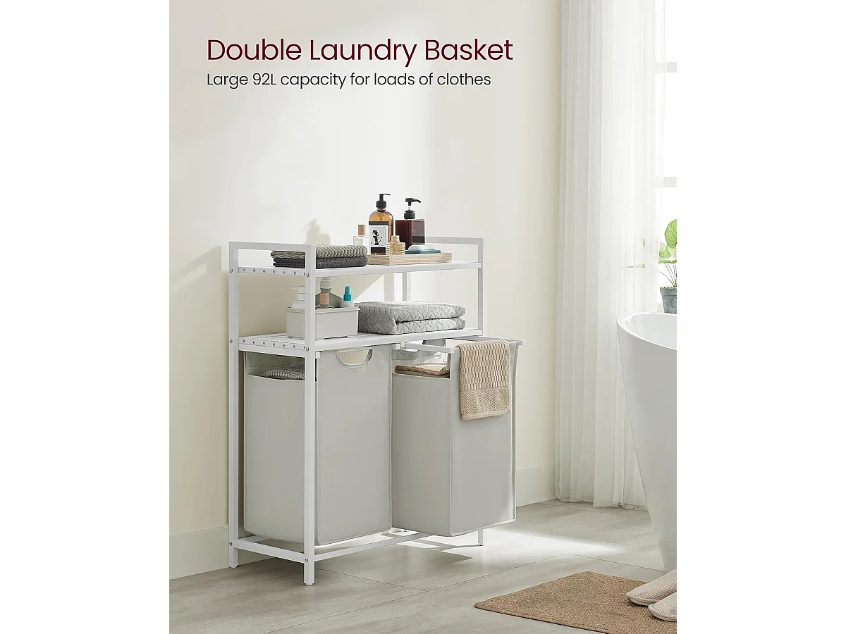 Witte wasmand, 73 x 33 x 92 cm