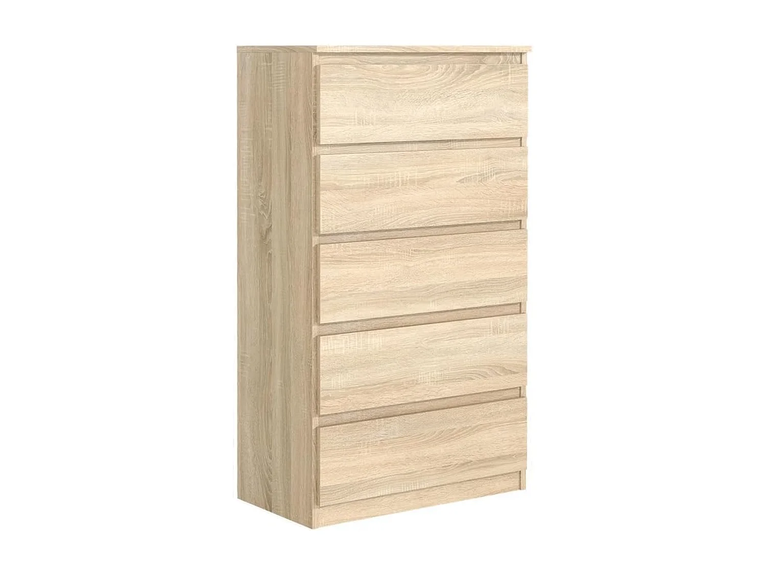 MebLocker Slaapkamer Ladekast 5 Lades Sonoma Oak 70x124,5x39 cm - Woonkamer Kast - Hoge Entree Ladekast - Slaapkamer Opbergkast