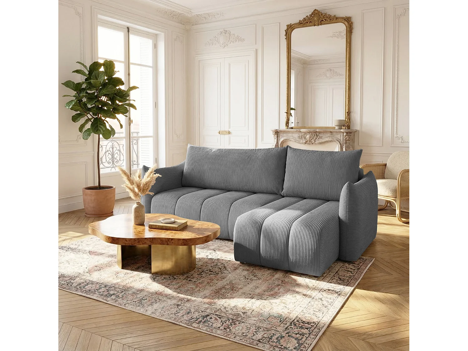 Narożnik uniwersalny z funkcją spania Flo Mini, Poso szary (22)