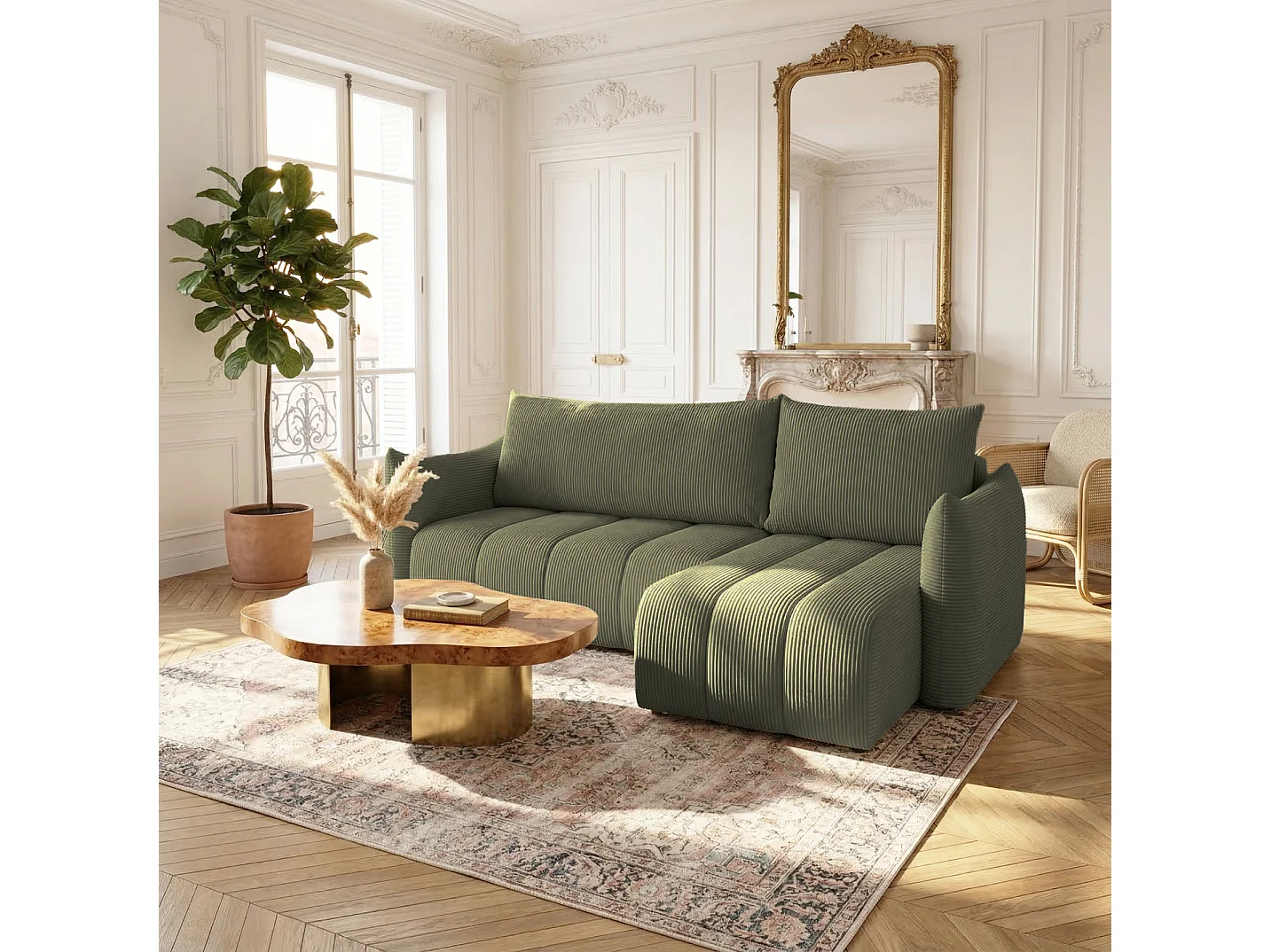 Narożnik uniwersalny z funkcją spania Flo Mini, Poso jasnozielony (46)