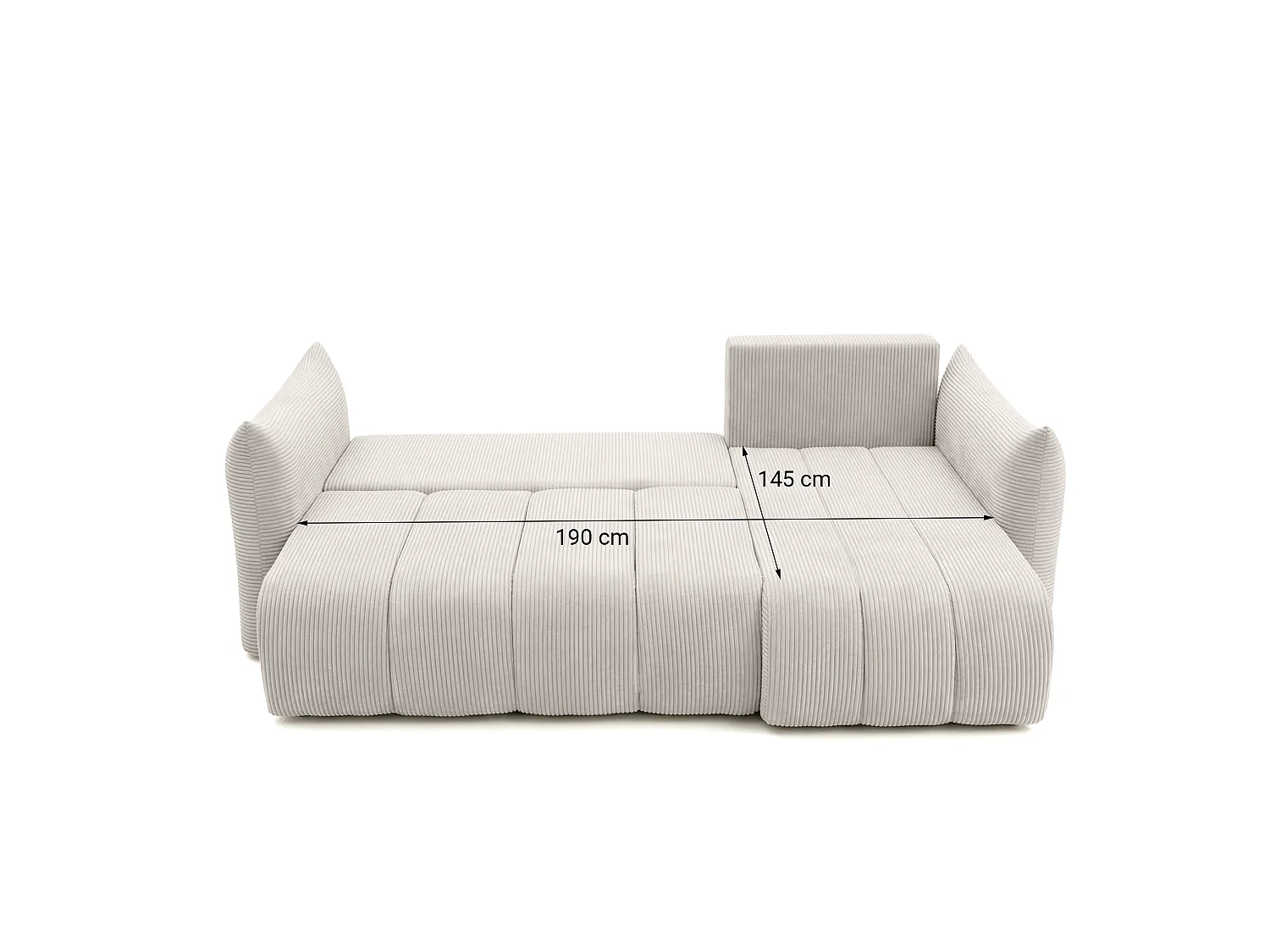 Canapé d'angle 3 places en tissu beige FLO