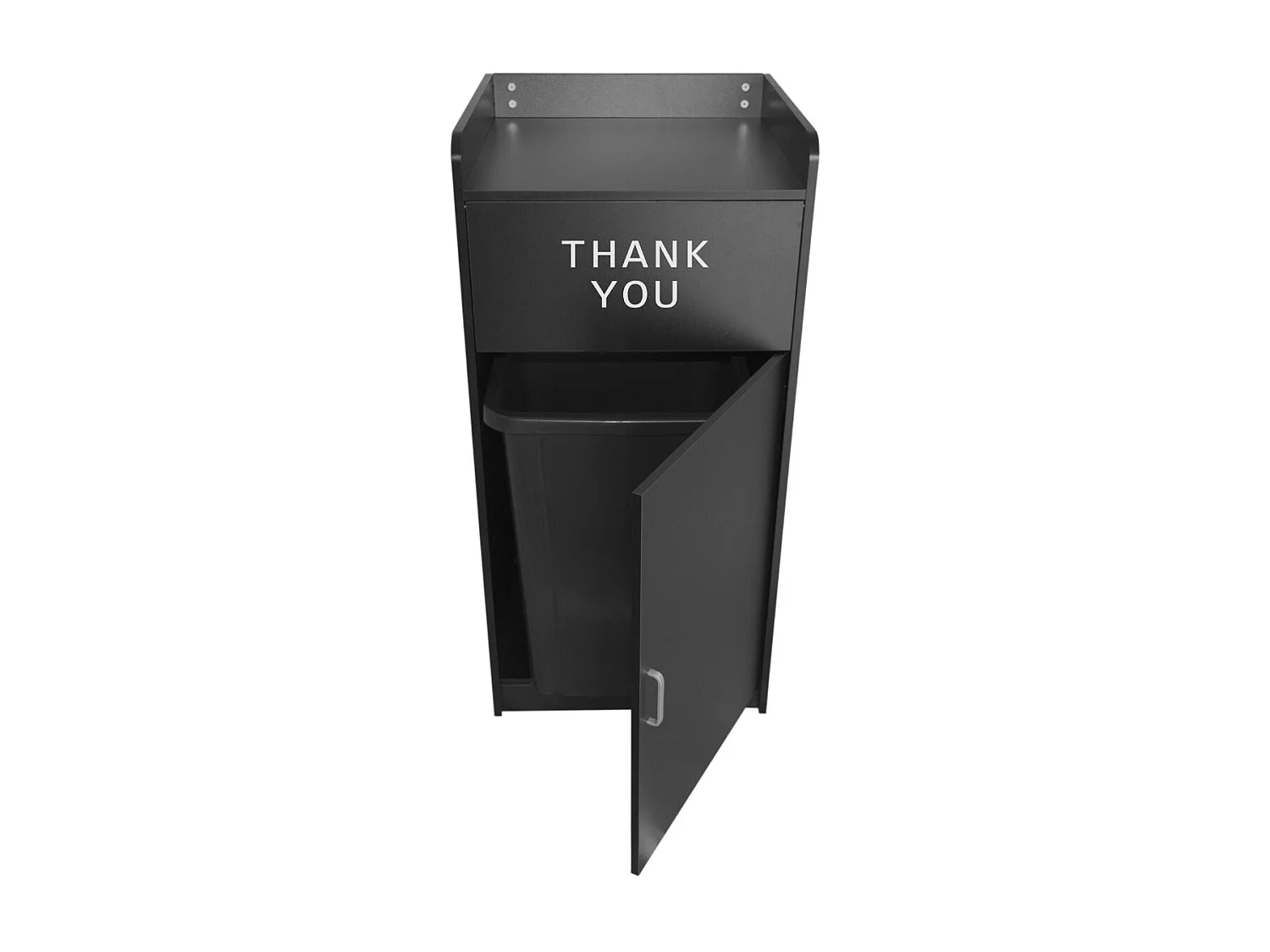 Black Wooden Litter Bin & Tray Stand