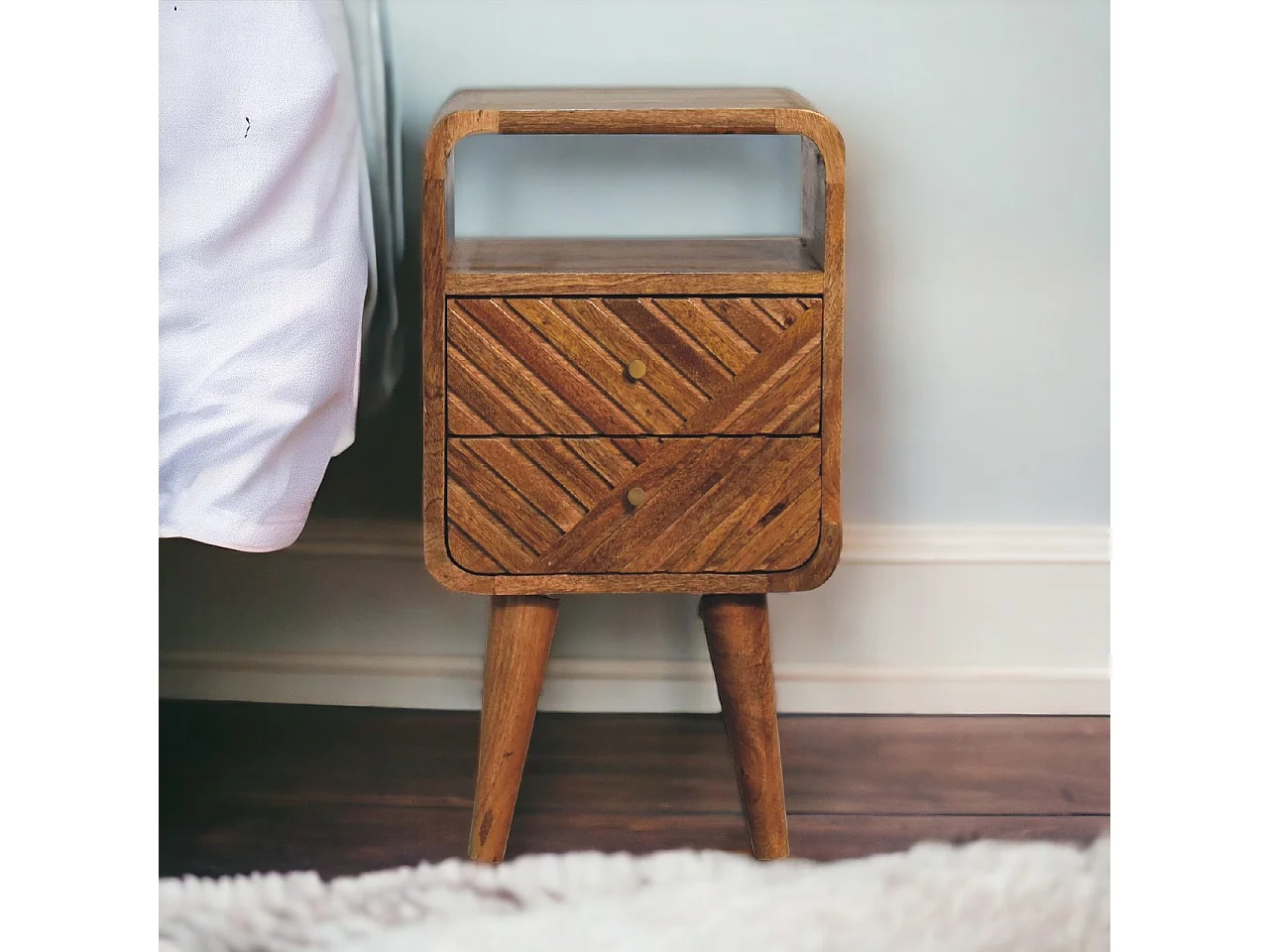 Artisan Furniture Solid Wood Mini Lille Curved Bedside