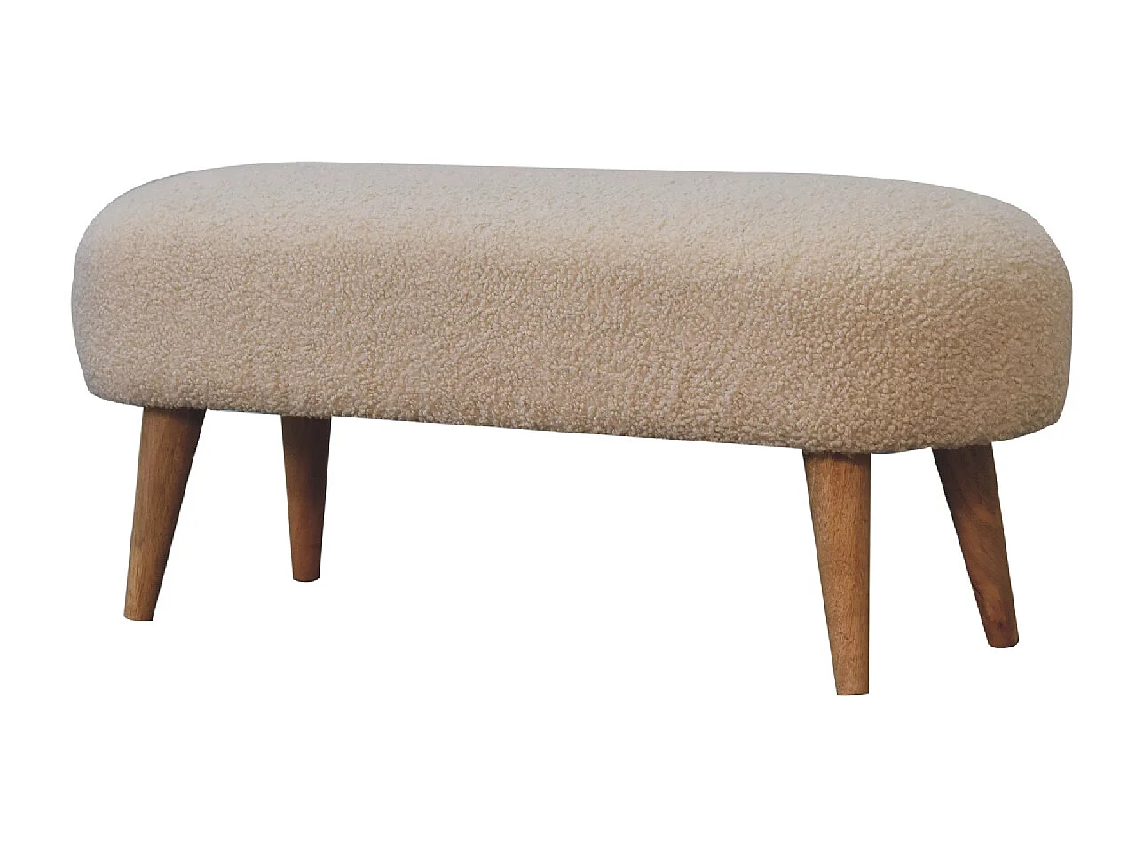 Artisan Furniture Solid Wood Boucle Hallway Bench