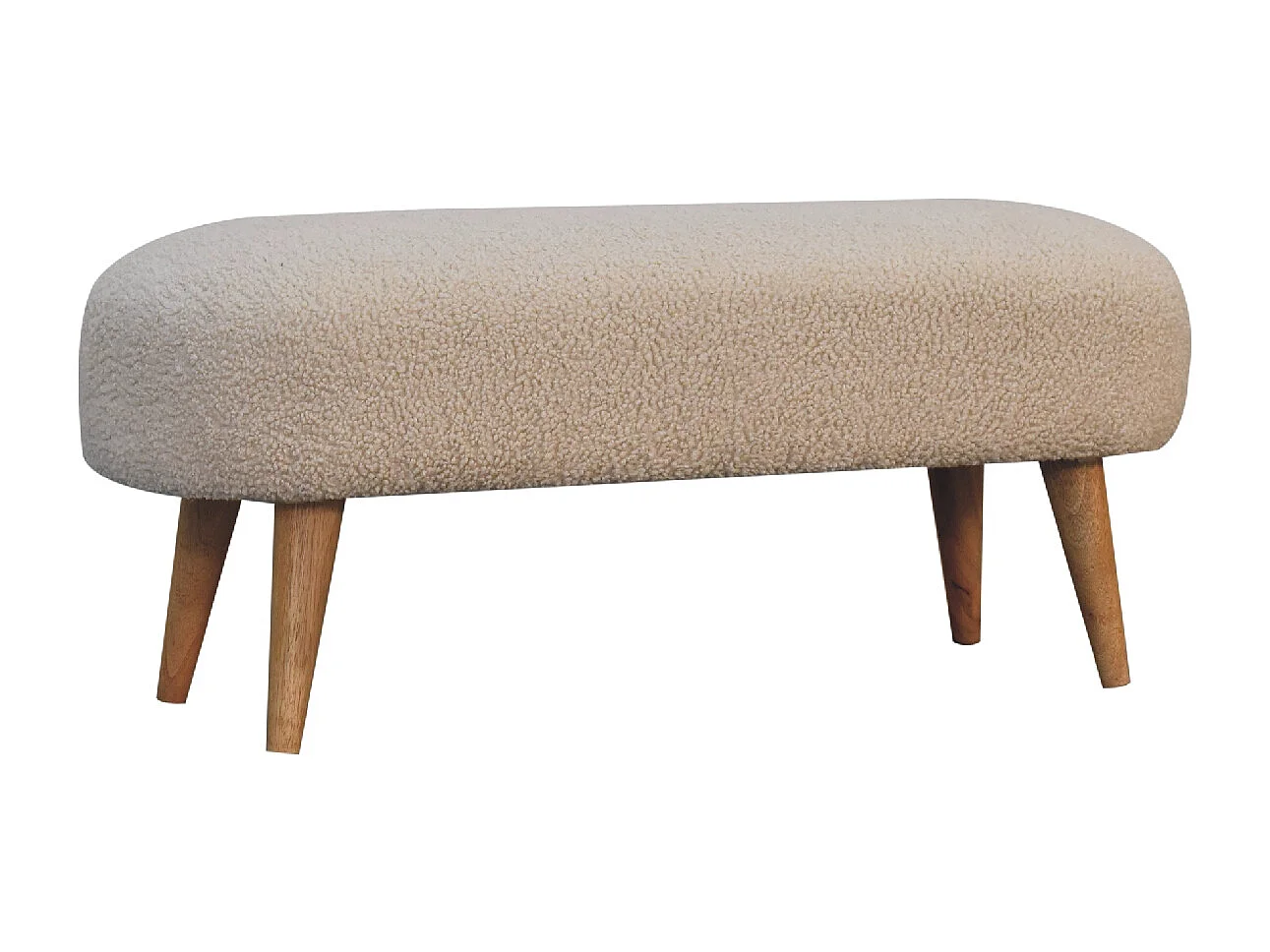 Artisan Furniture Solid Wood Boucle Hallway Bench