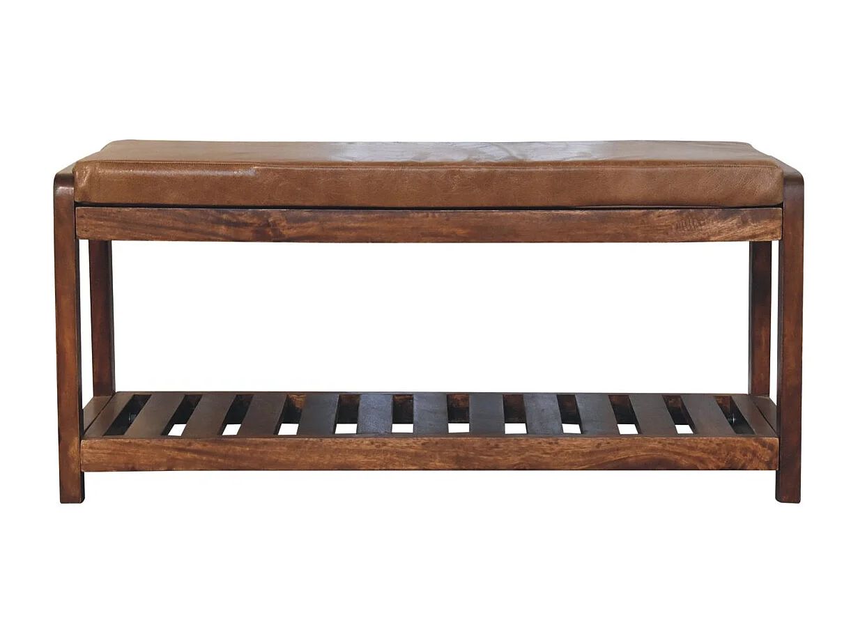 Artisan Furniture Solid Wood Buffalo Slatted Hallway Bench