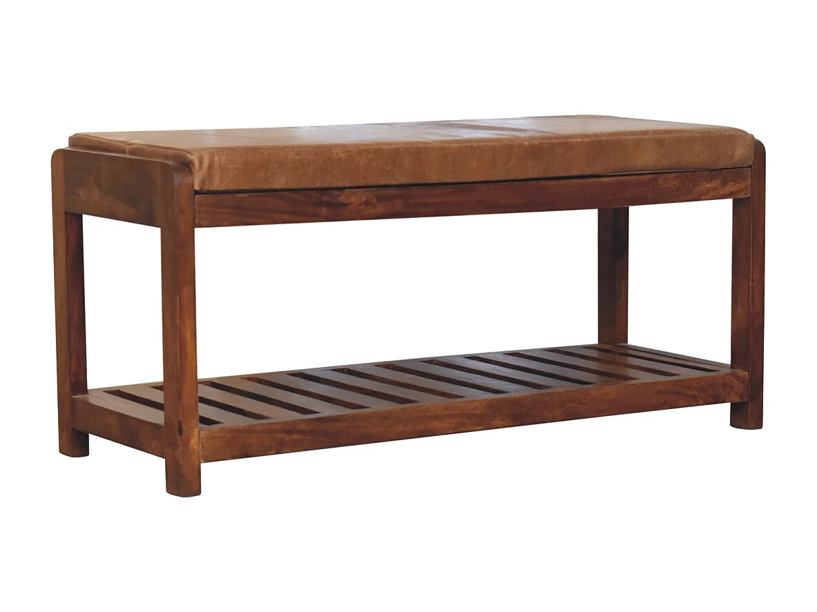 Artisan Furniture Solid Wood Buffalo Slatted Hallway Bench