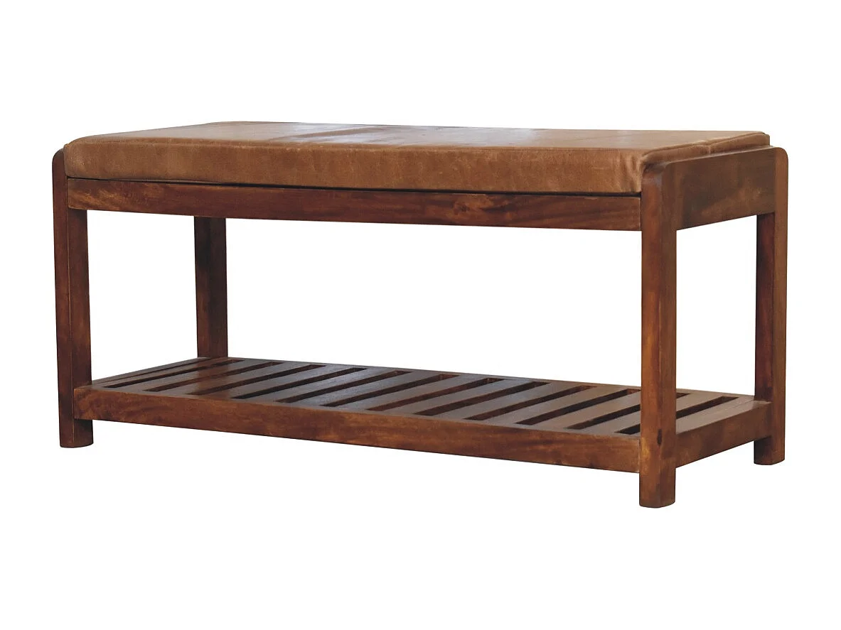 Artisan Furniture Solid Wood Buffalo Slatted Hallway Bench