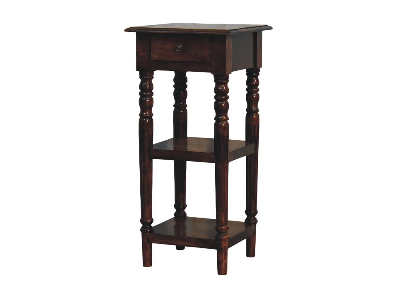 Artisan Furniture Solid Wood Tall Turned Leg Side Table