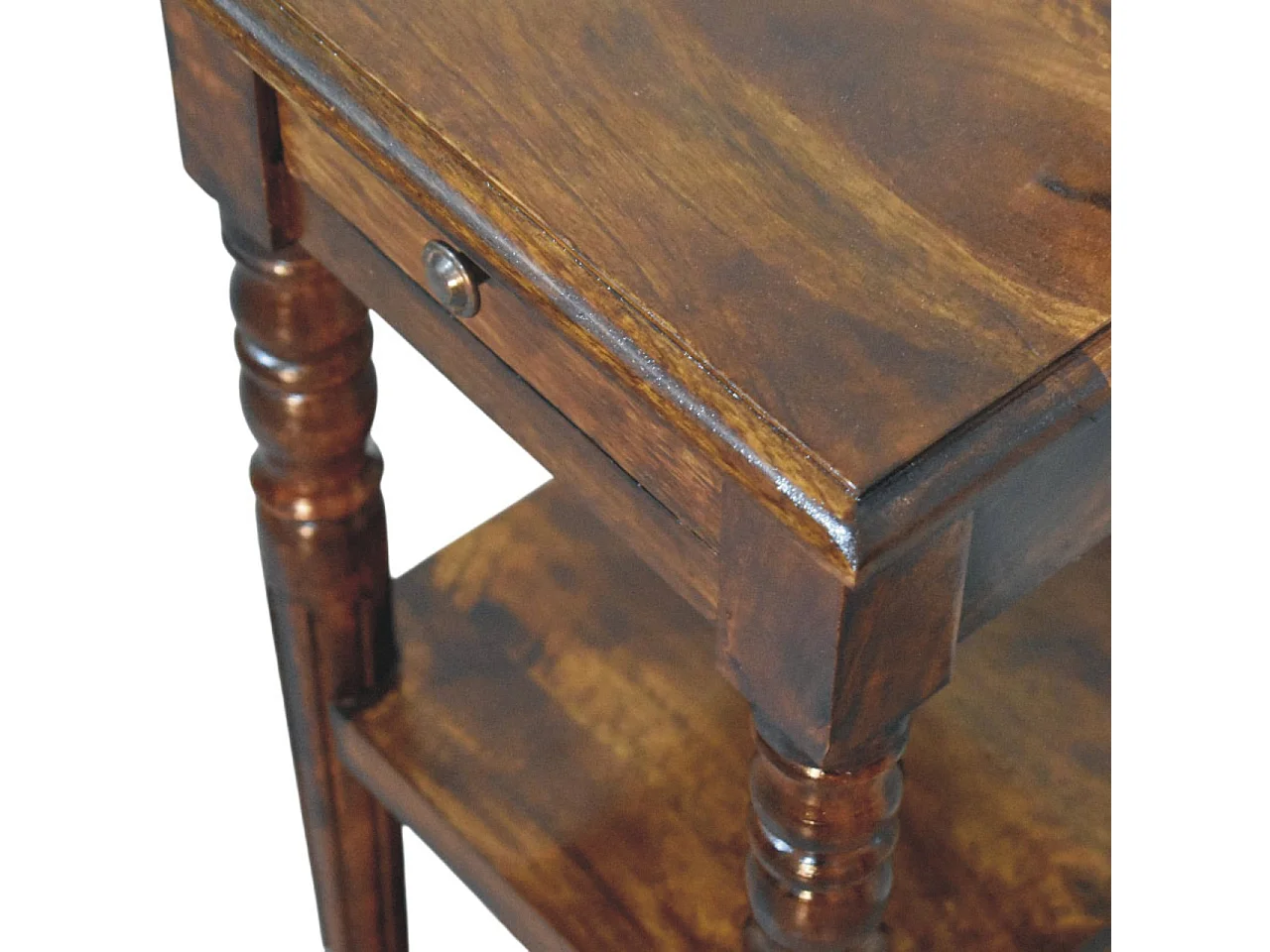 Artisan Furniture Solid Wood Tall Turned Leg Side Table