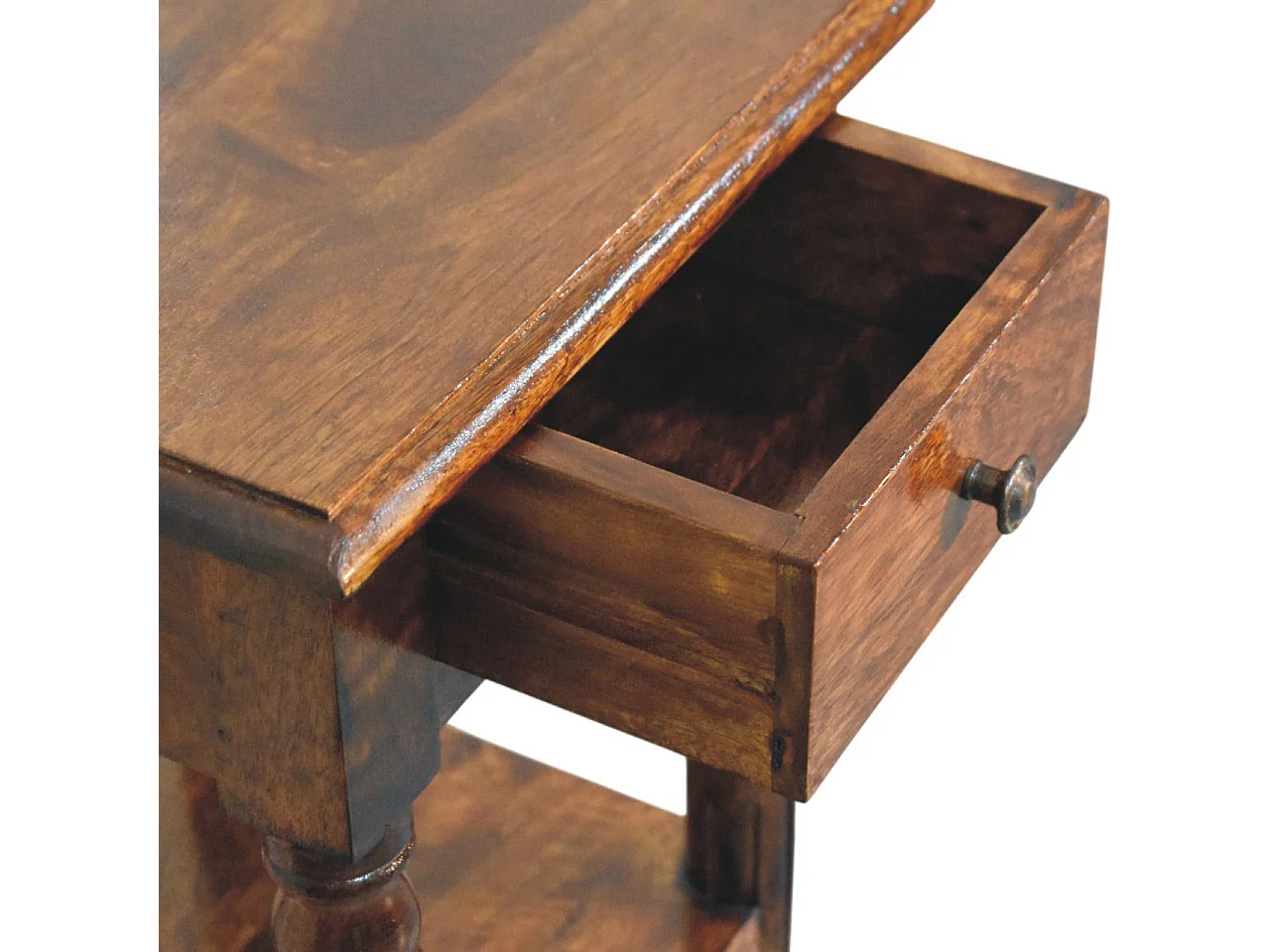 Artisan Furniture Solid Wood Tall Turned Leg Side Table