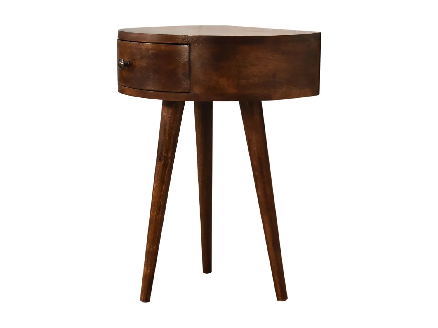 Artisan Furniture Solid Wood Chestnut Semi Circle Bedside
