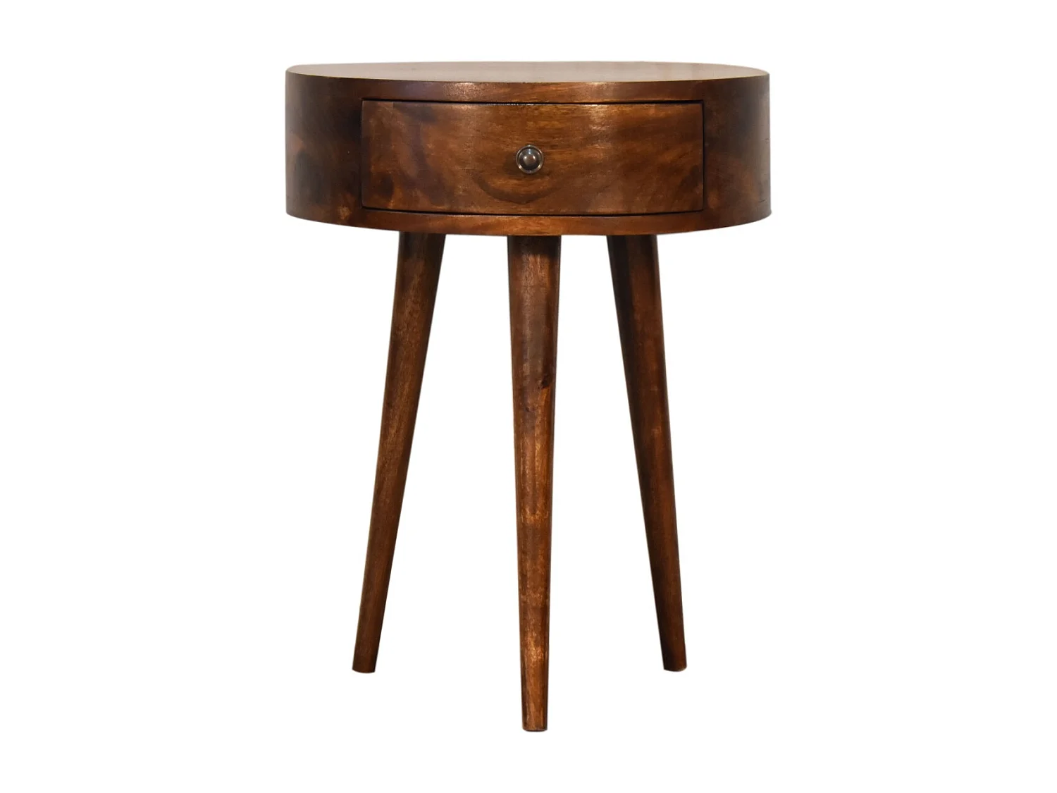 Artisan Furniture Solid Wood Chestnut Semi Circle Bedside