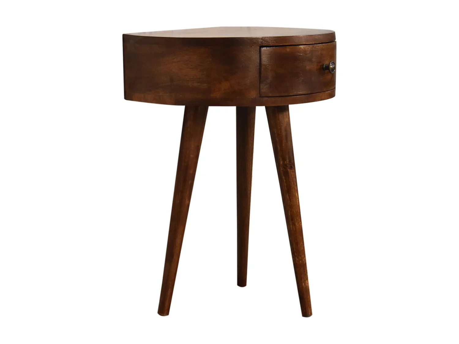 Artisan Furniture Solid Wood Chestnut Semi Circle Bedside