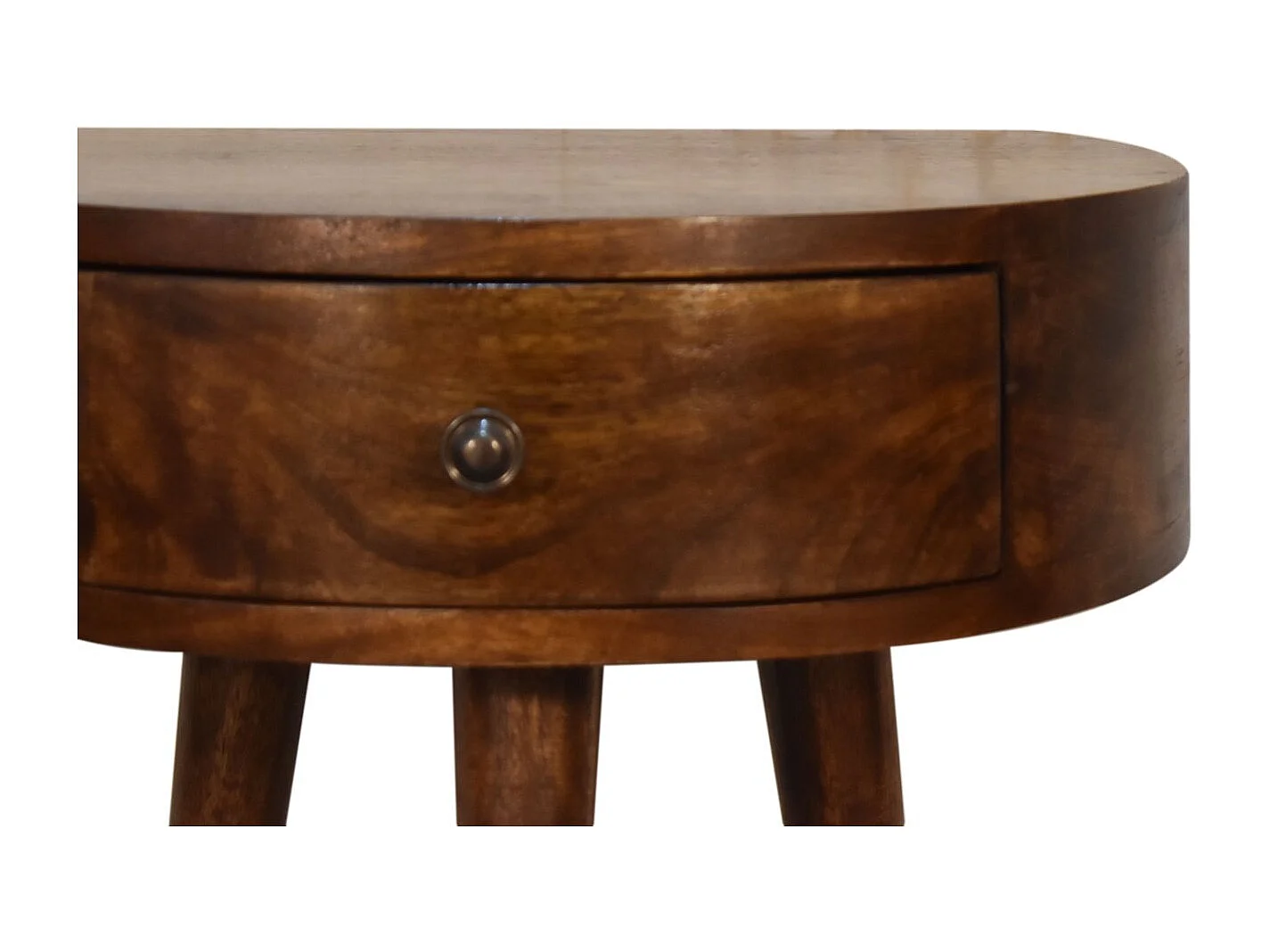 Artisan Furniture Solid Wood Chestnut Semi Circle Bedside