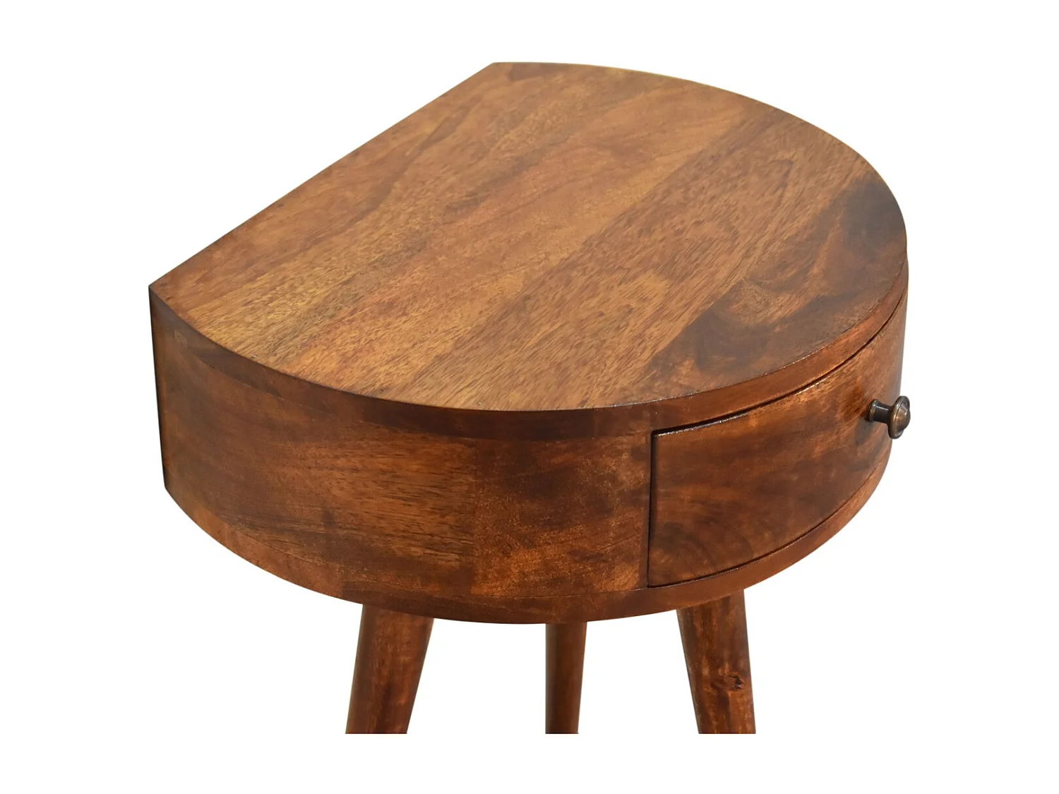 Artisan Furniture Solid Wood Chestnut Semi Circle Bedside