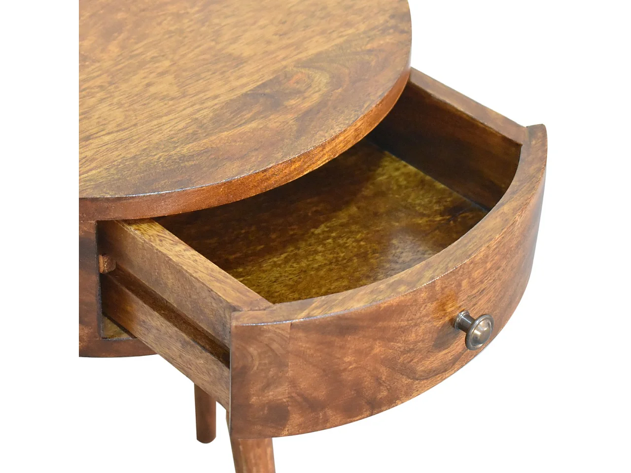 Artisan Furniture Solid Wood Chestnut Semi Circle Bedside
