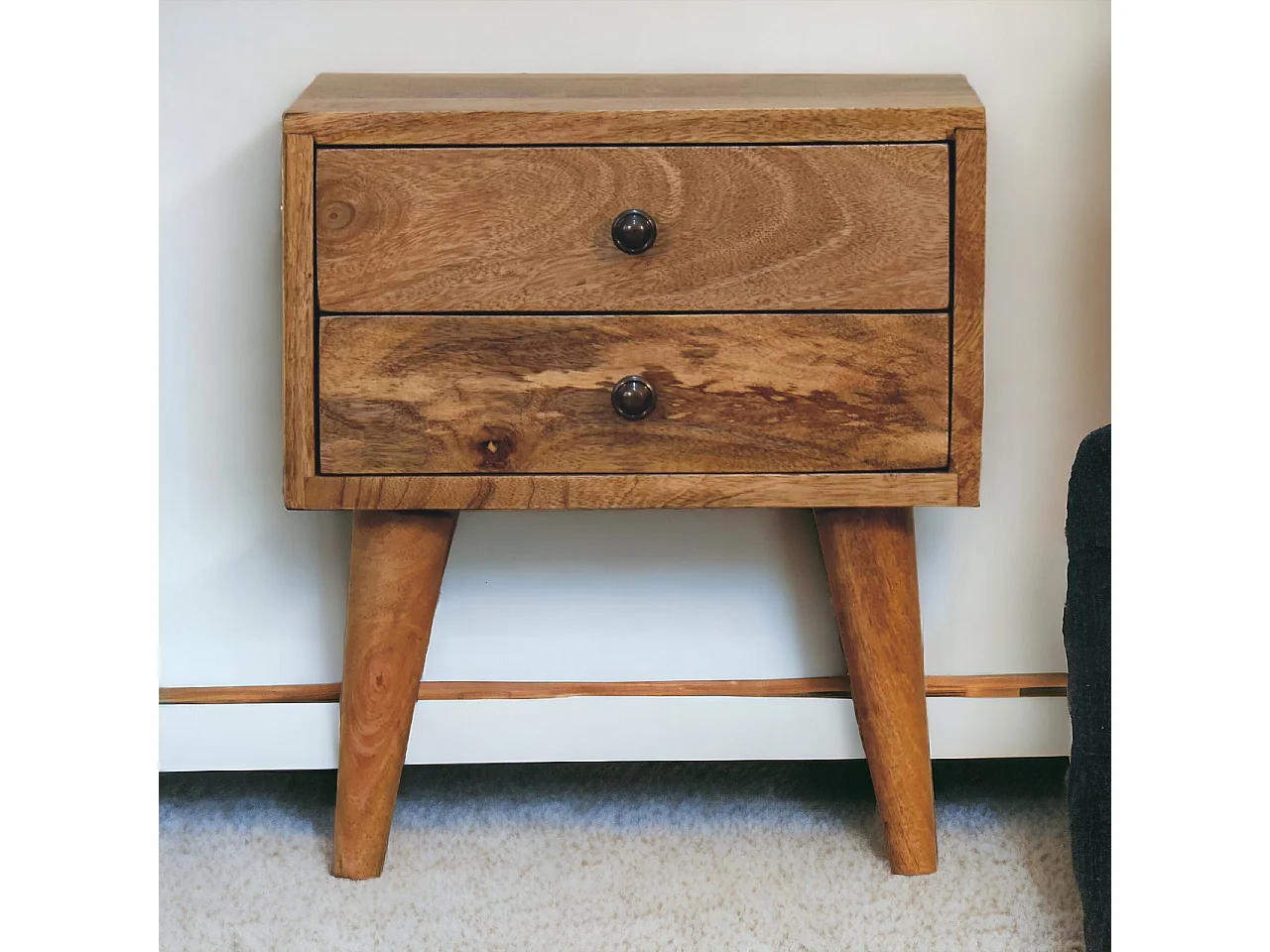 Artisan Furniture Solid Wood Mini Oak-ish Modern Bedside