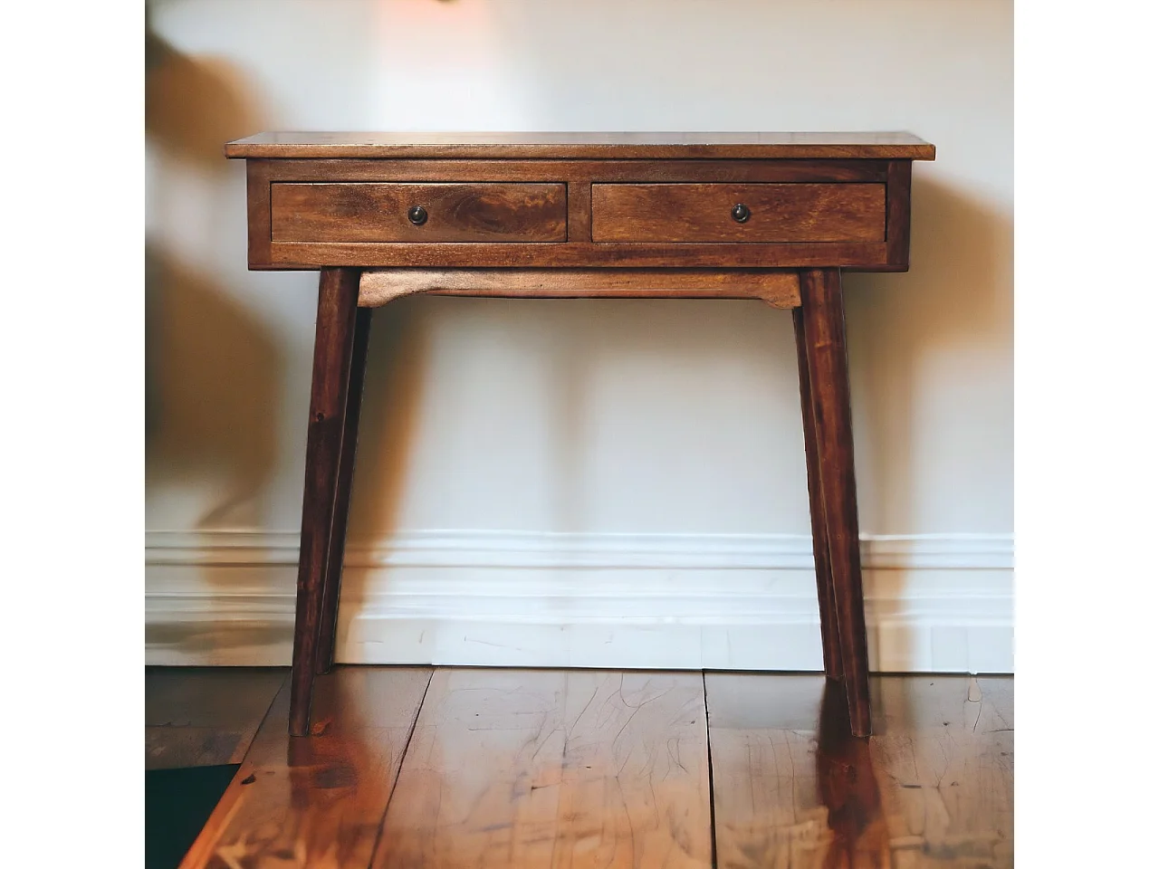 Artisan Furniture Solid Wood Chestnut Hallway 2 Drawer Console Table