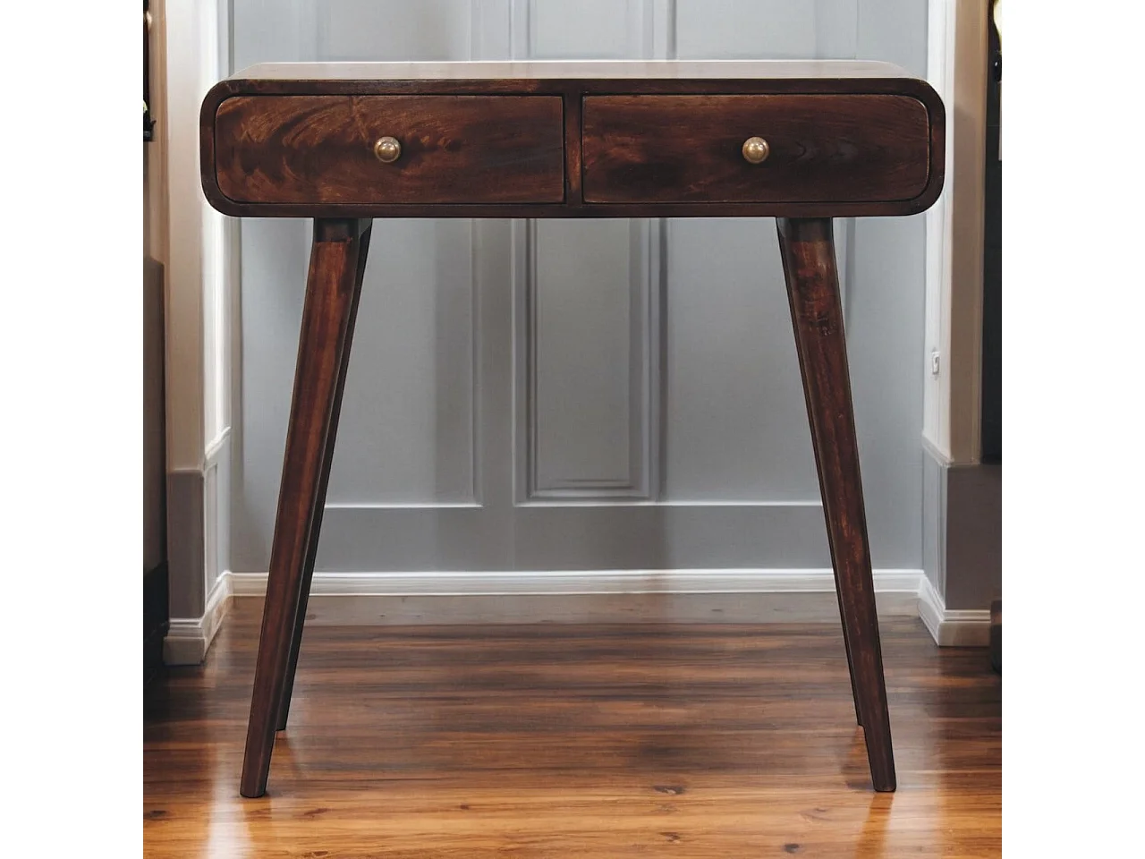 Artisan Furniture Solid Wood California Walnut Curved Hallway Table