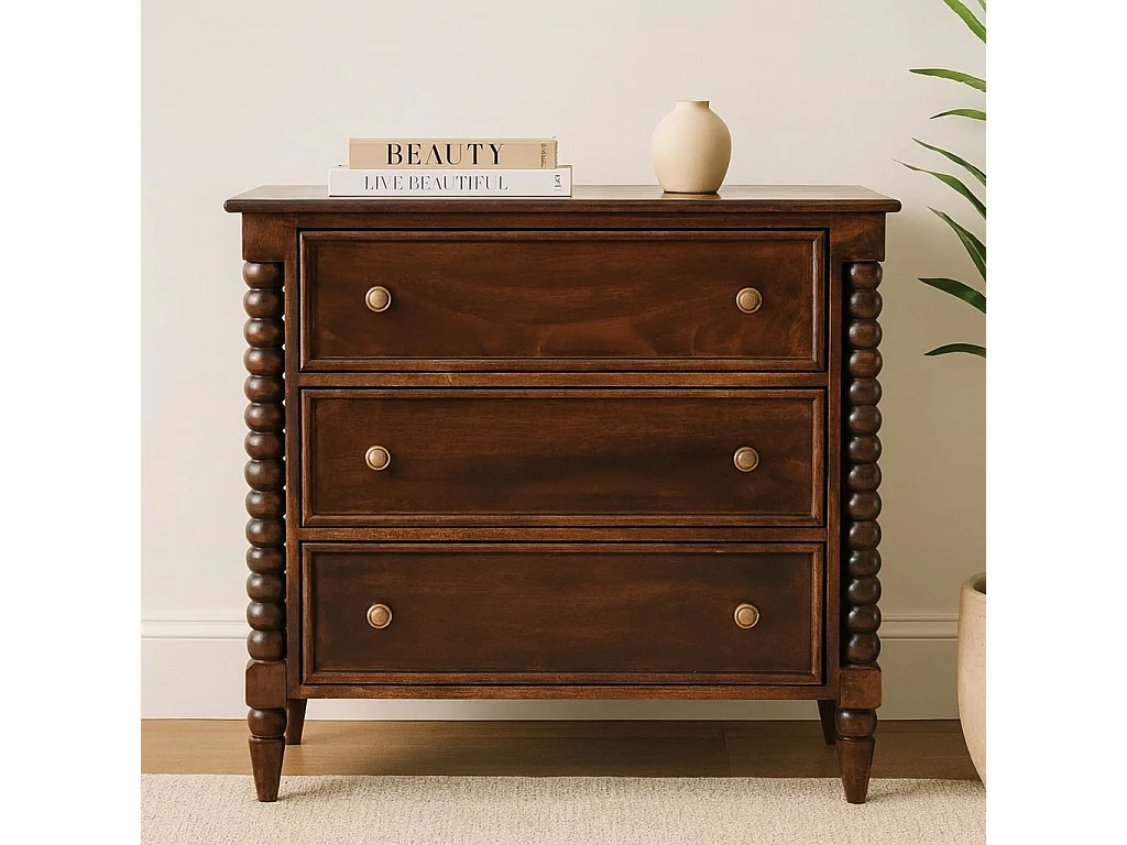 Artisan Furniture Solid Wood Spindle Winewood Chest